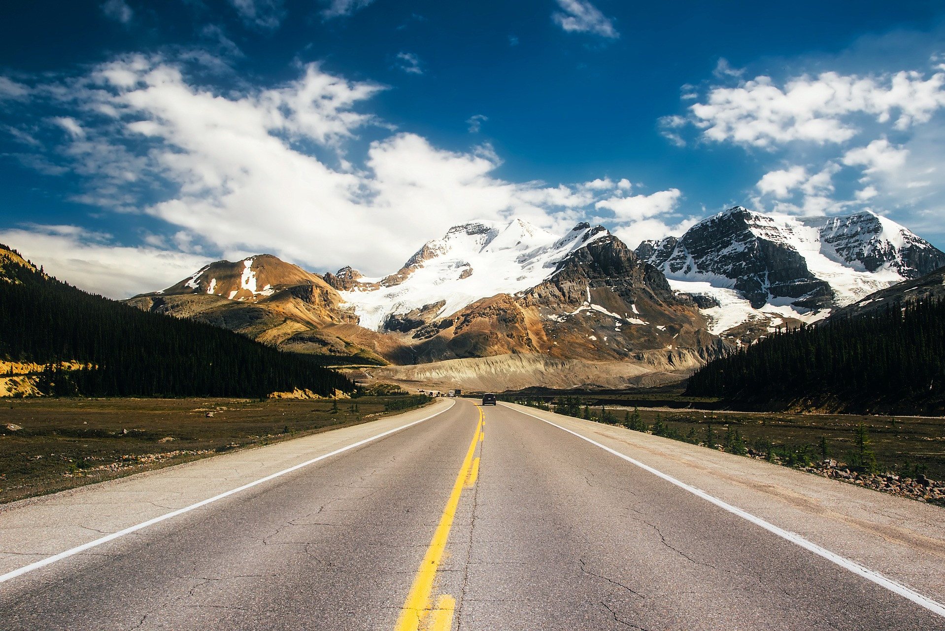 Rijden over de Icefields Parkway