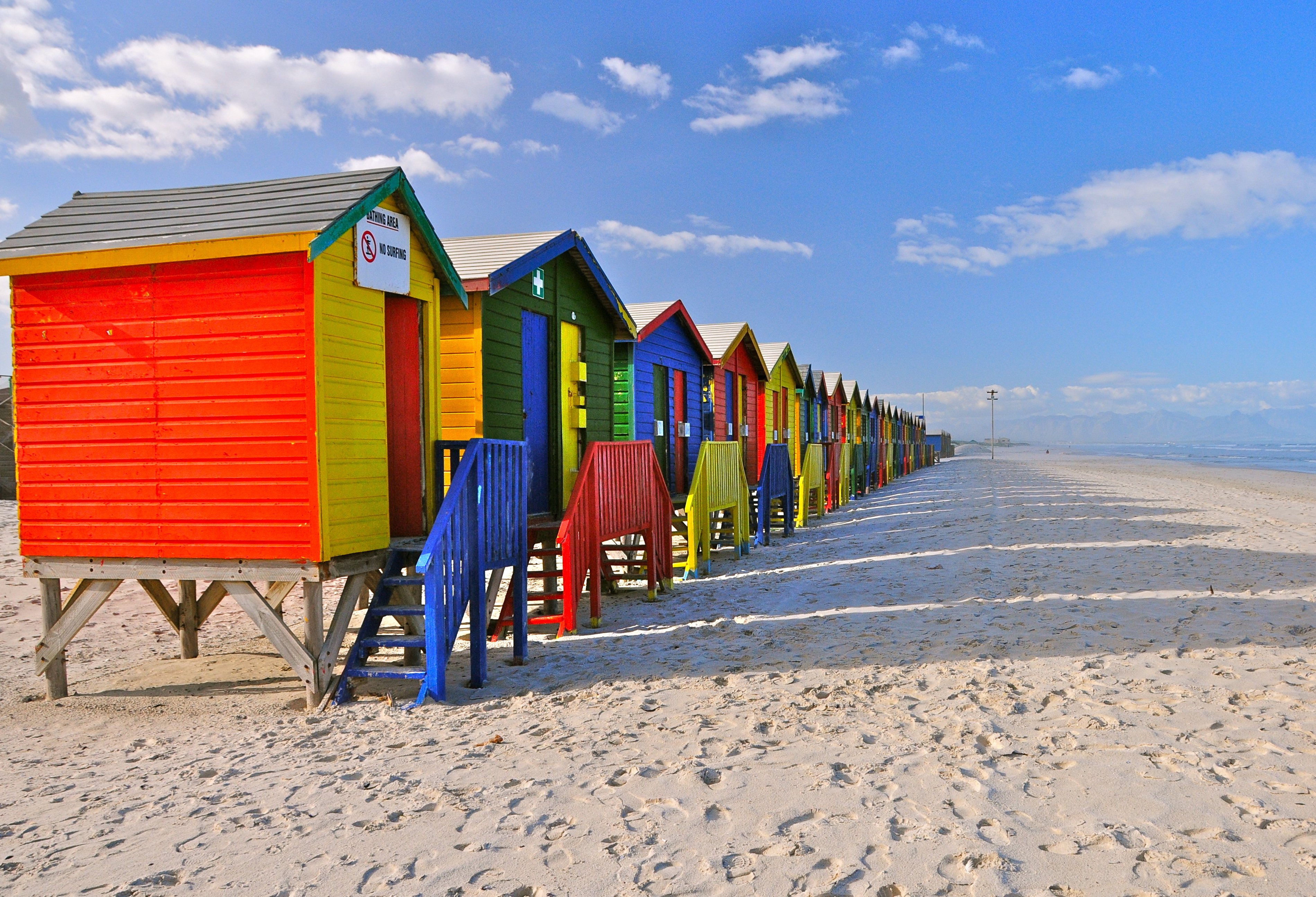 Gekleurde strandhuisjes Muizenberg Kaapstad