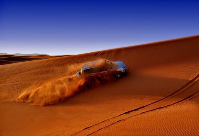 Jeep safari in de woestijn van Dubai