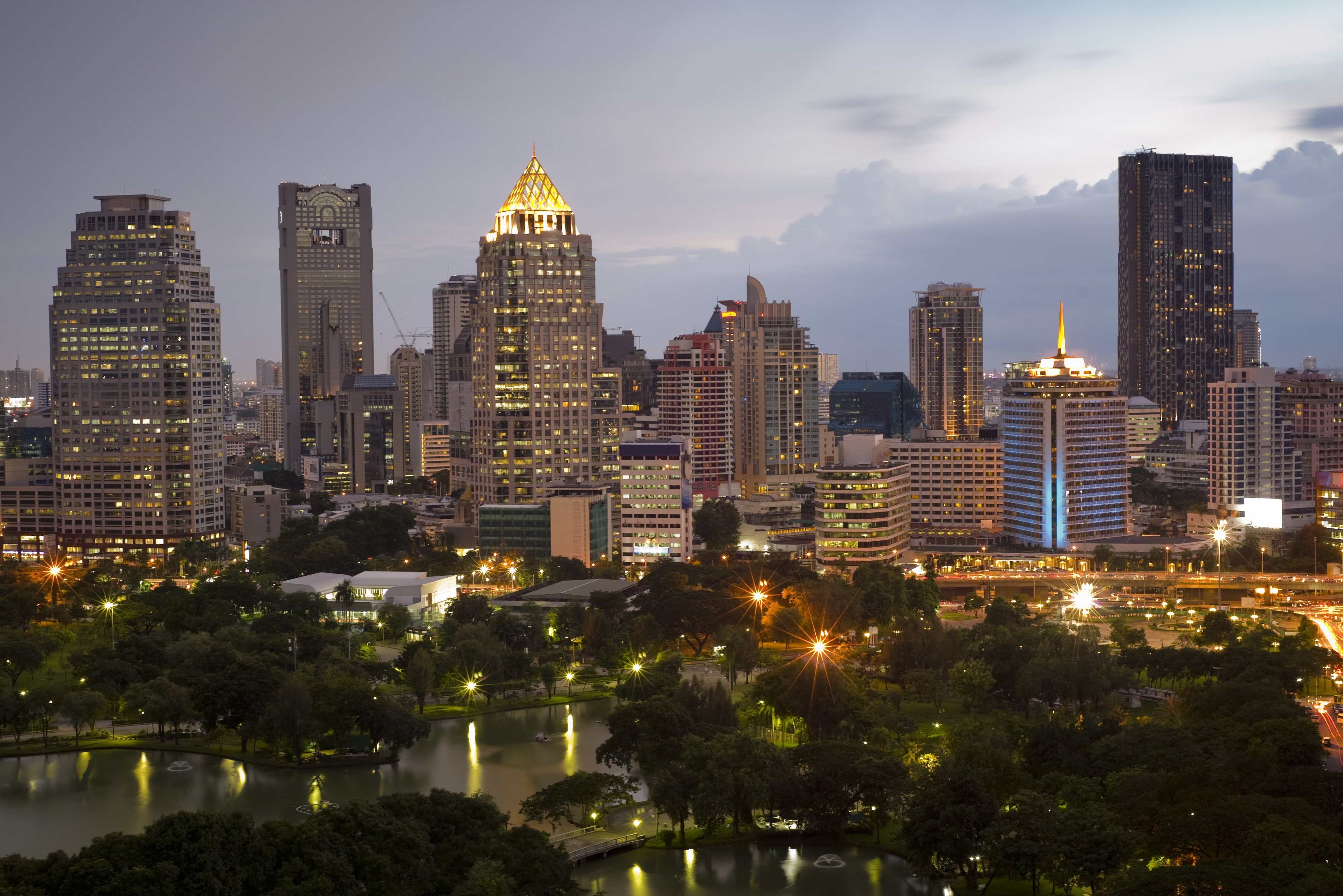 Skyline van Bangkok, Thailand