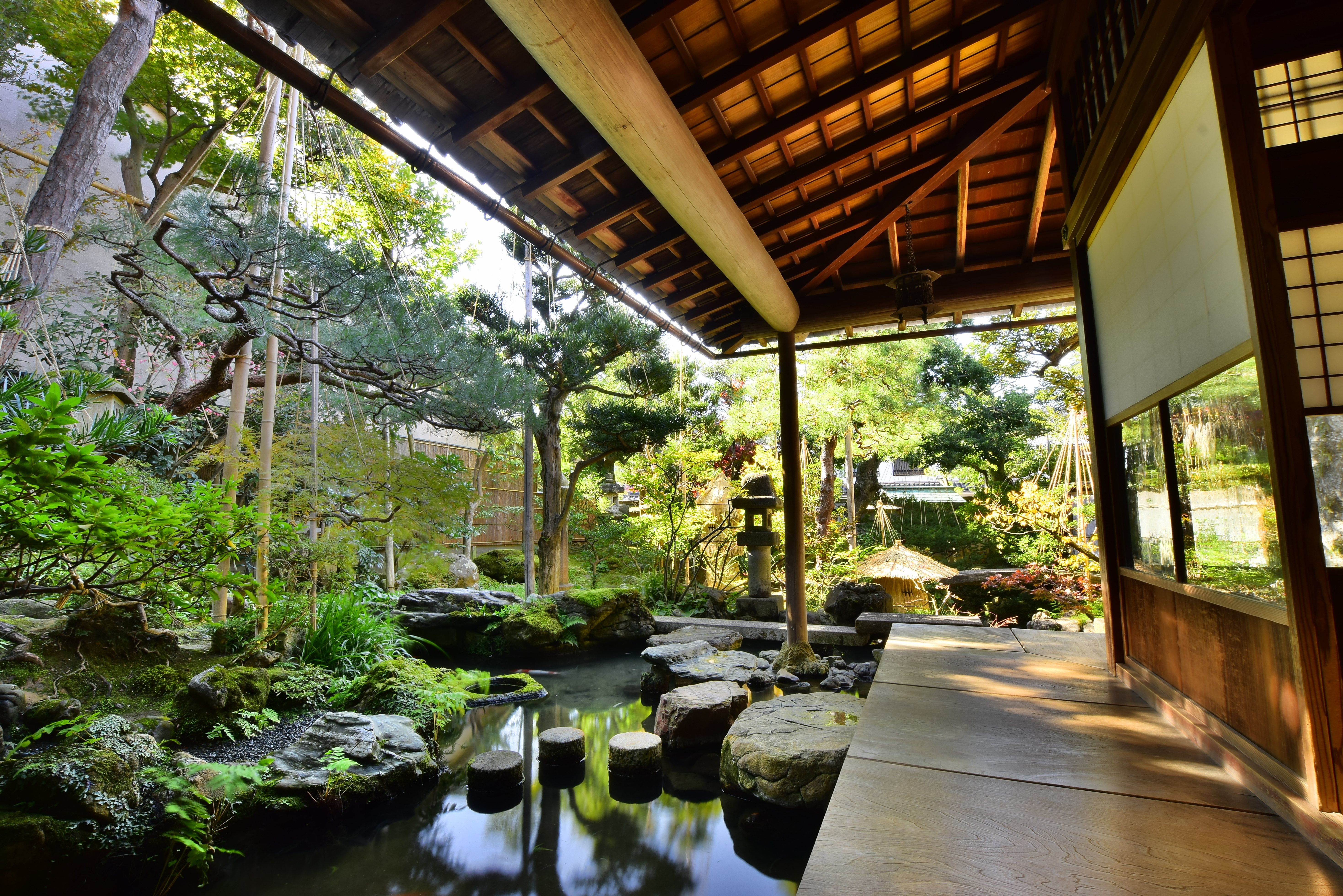 Beroemde rots tuin Bukeyashiki Kyoto Japan