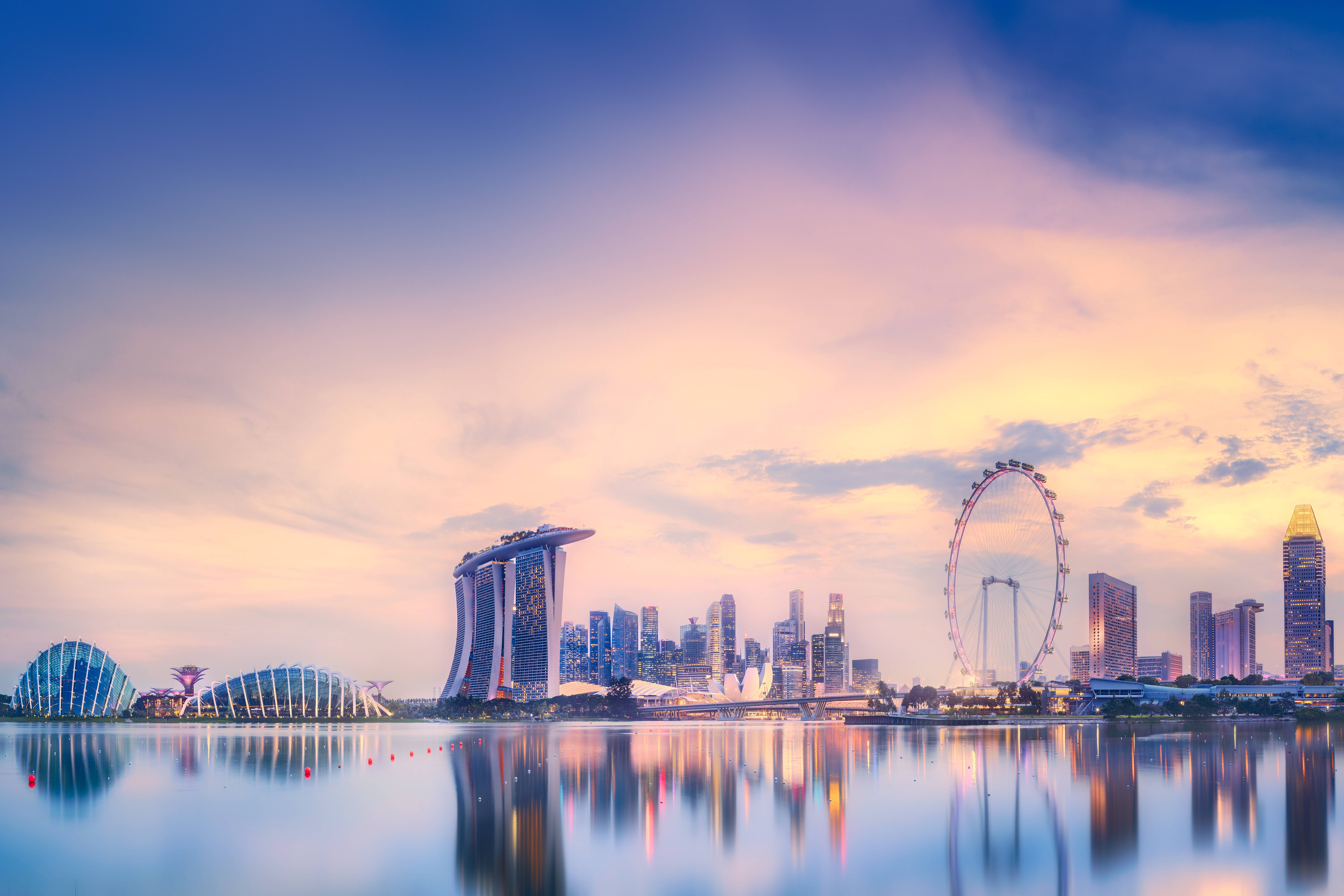 Skyline Singapore met Marina Bay Sands