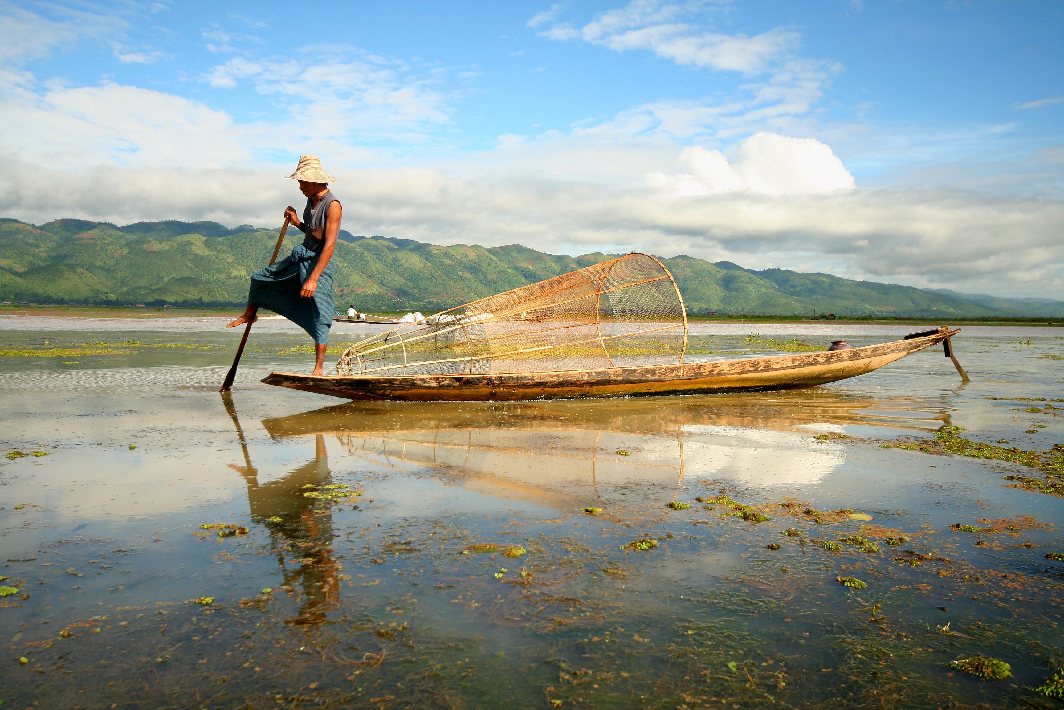 Inle Lake beenroeien Myanmar