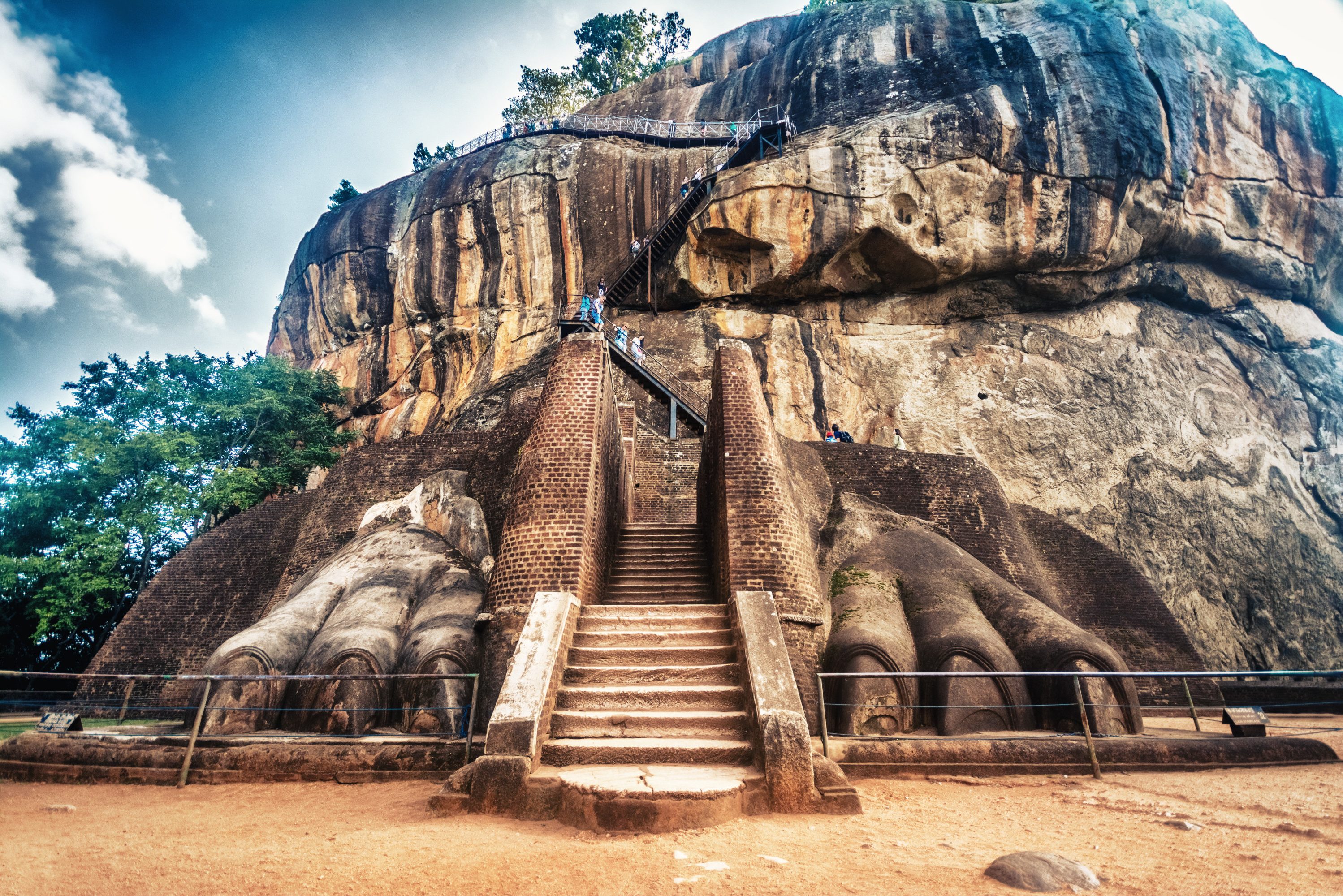 De leeuwenrots in Sigiriya Sri Lanka