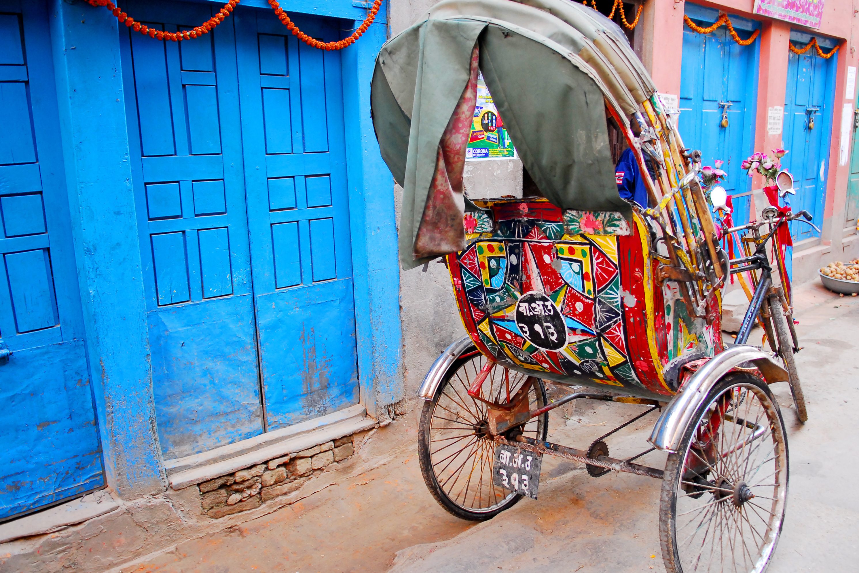 Riksja in Kathmandu in Nepal