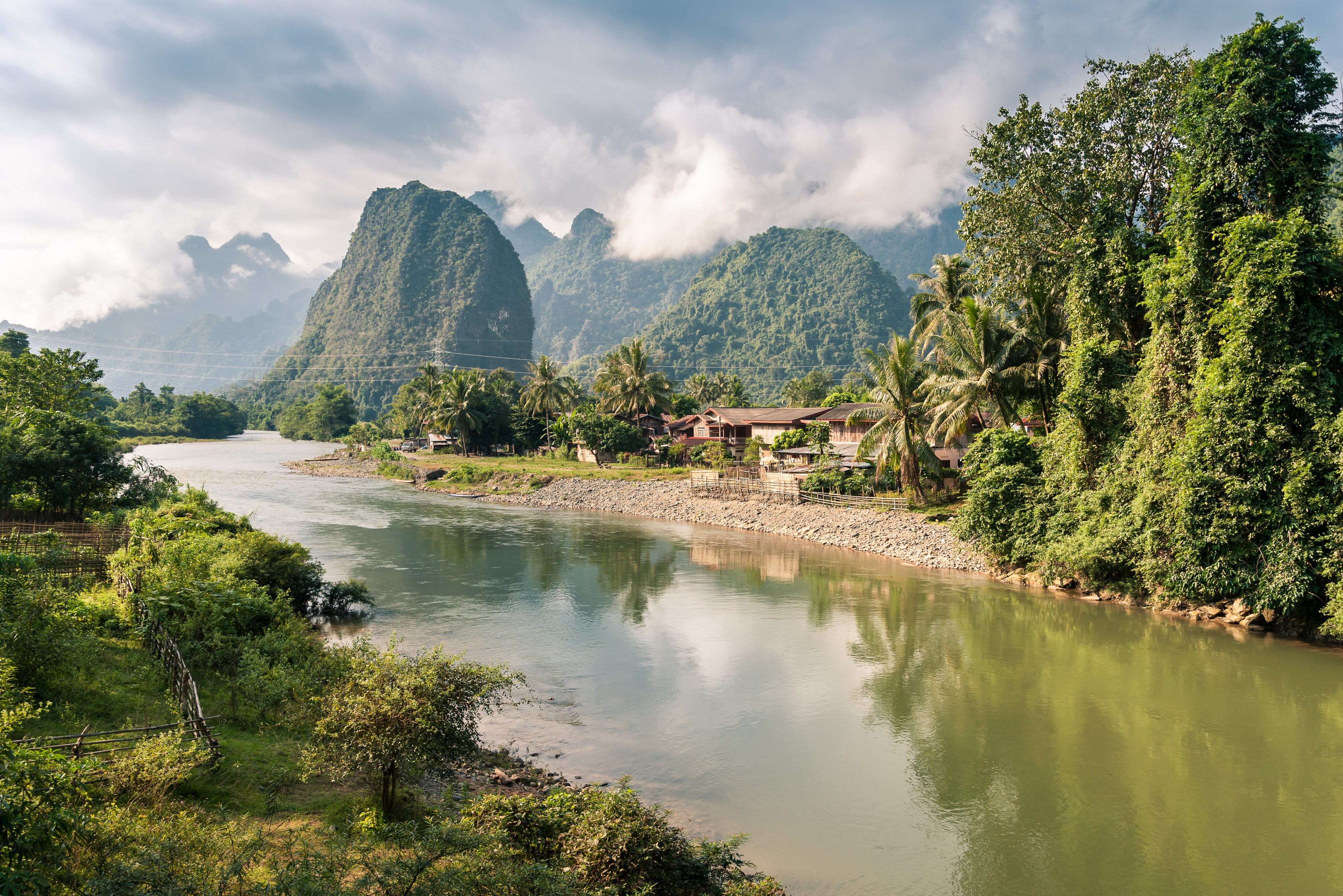 Nam Song rivier in Vang Vieng, Laos