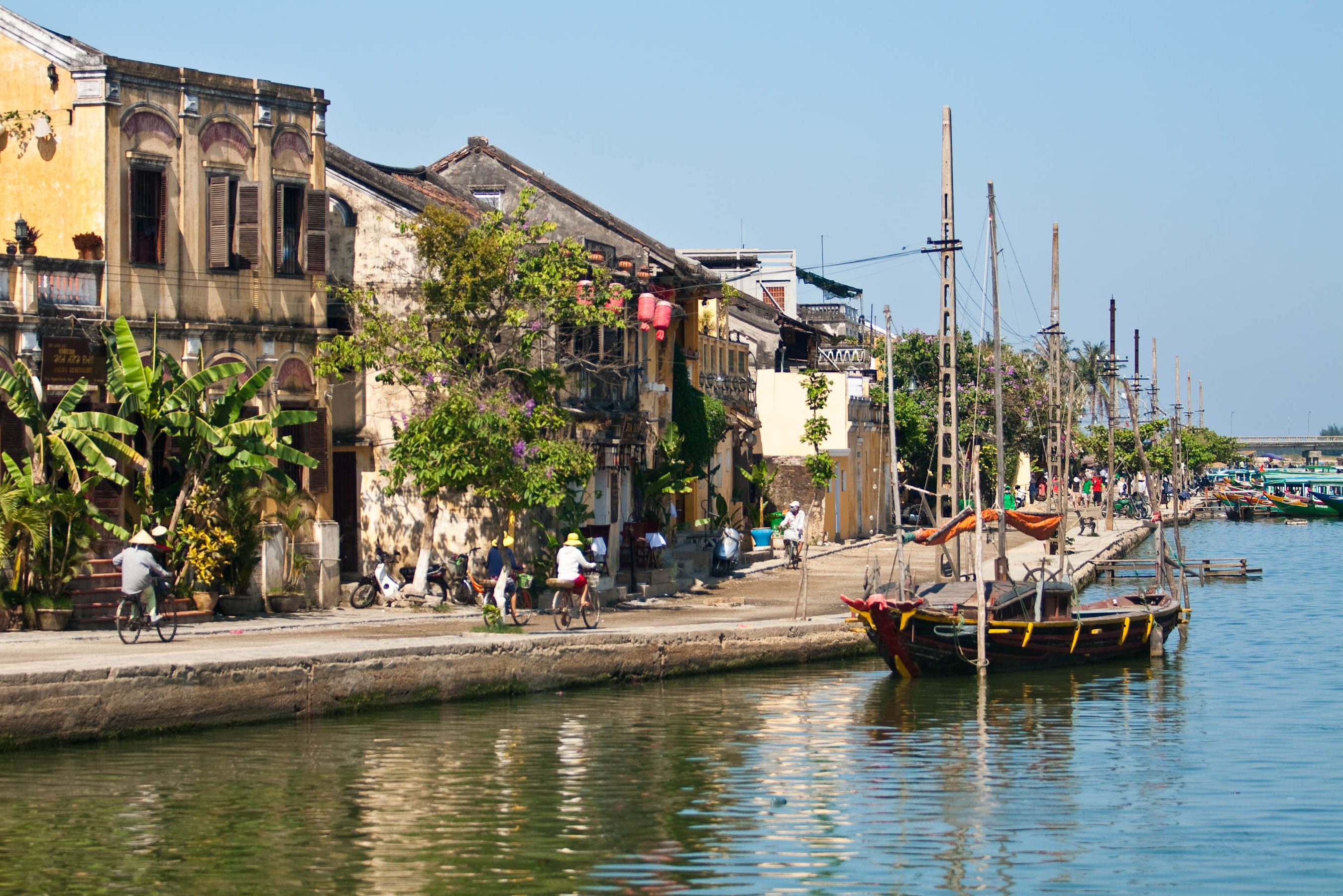 Oude centrum aan de rivier van Hoi An, Vietnam