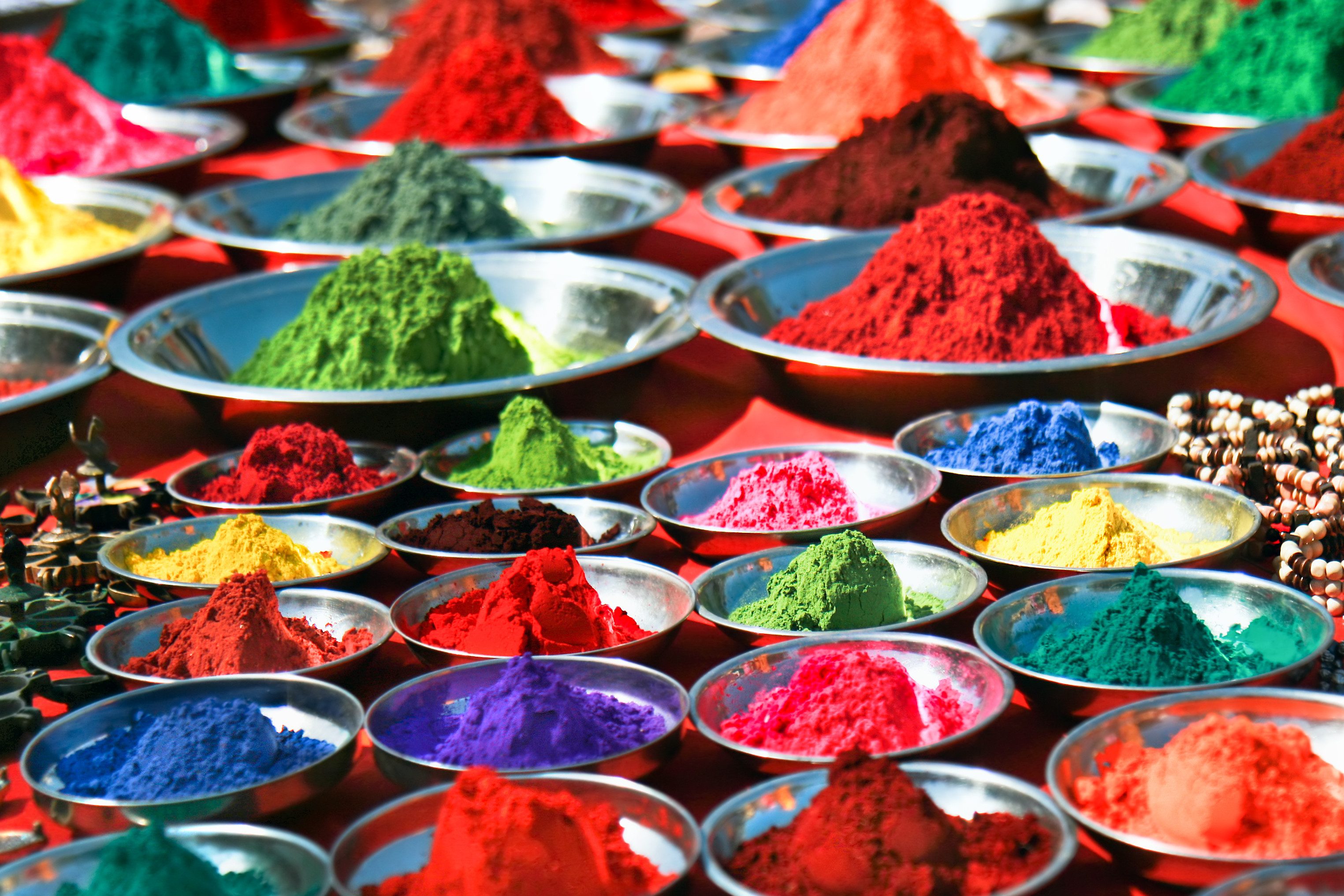 Gekleurde poeder in India