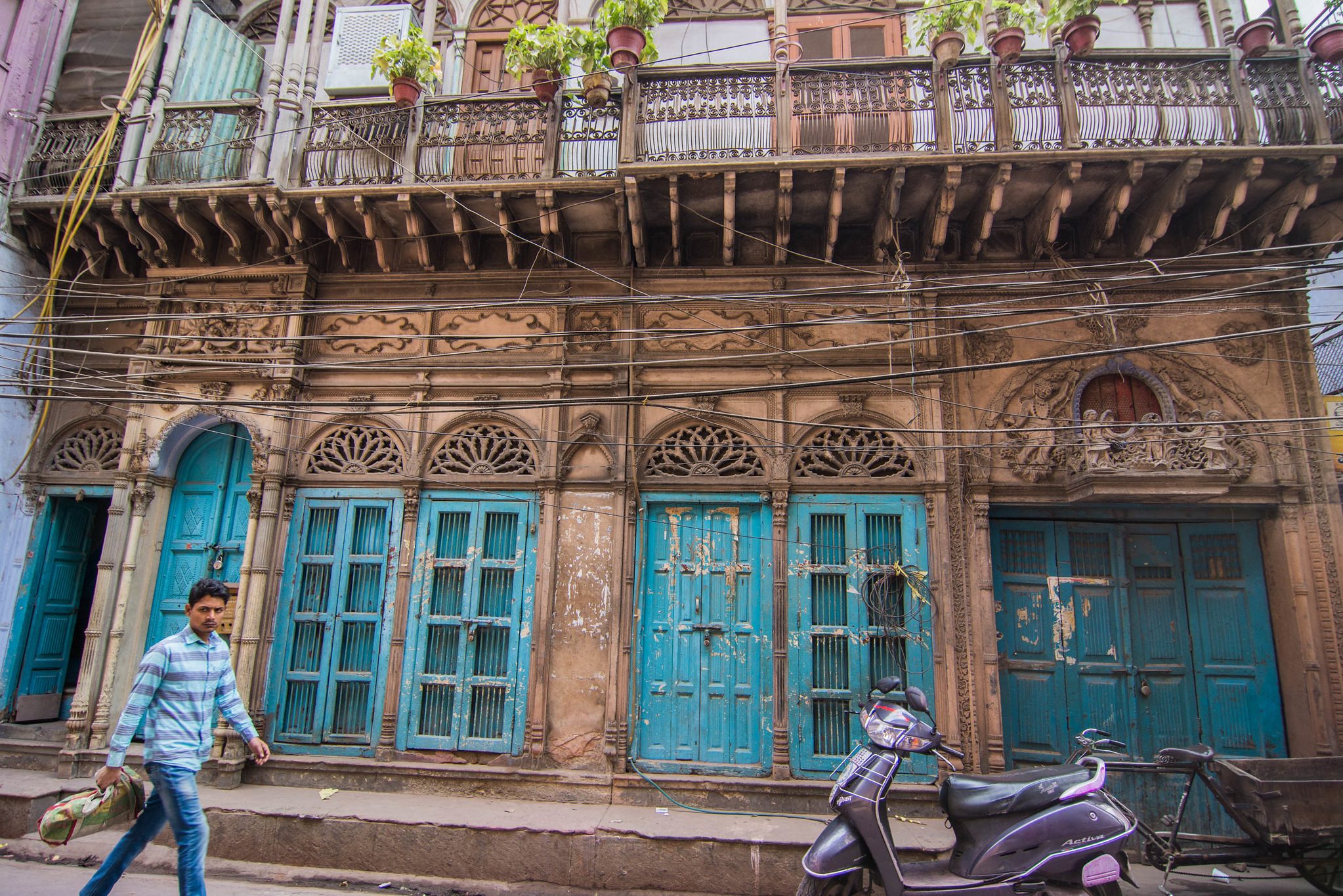 Straatbeeld in Oud-Delhi