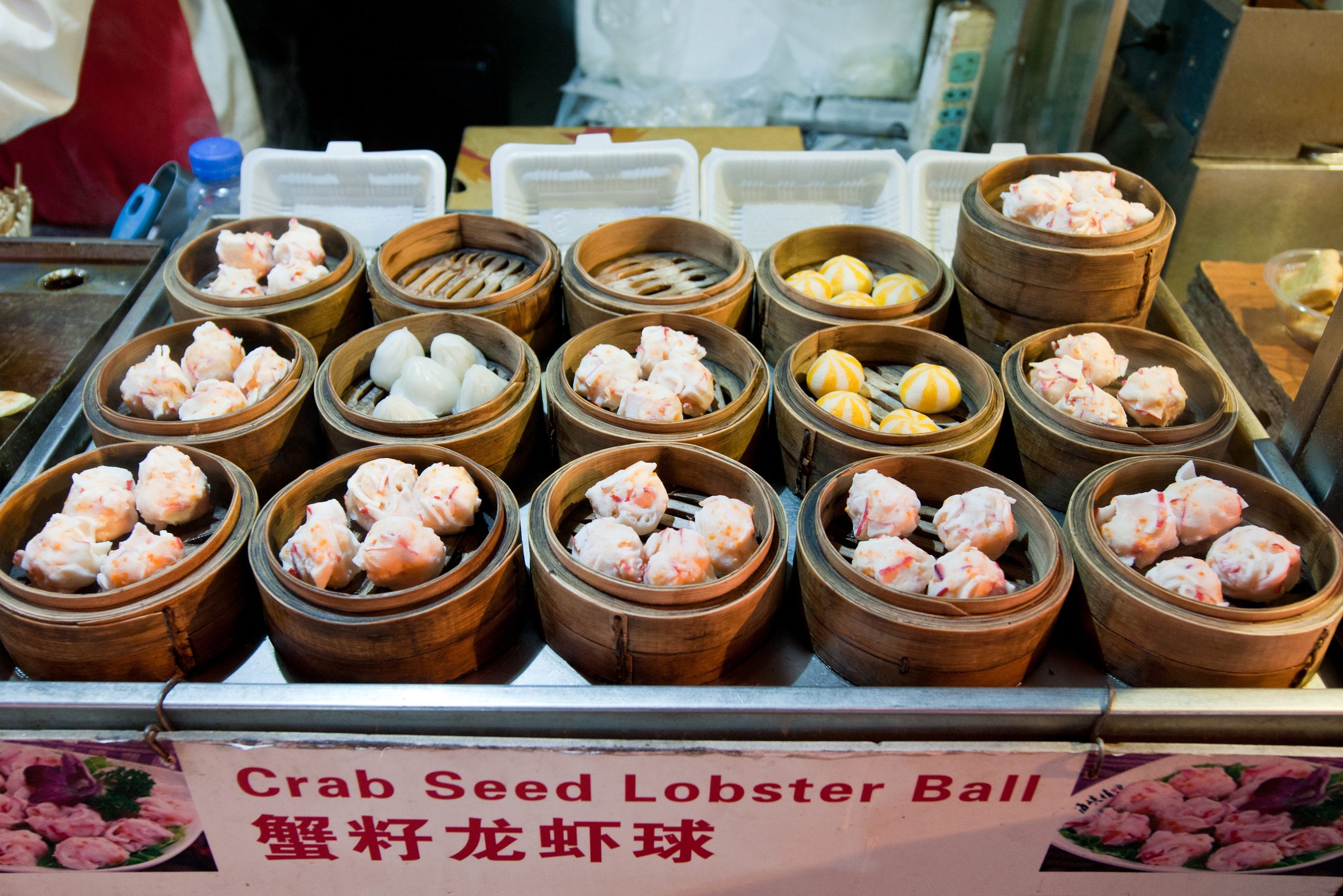 Lobster dumplings in China