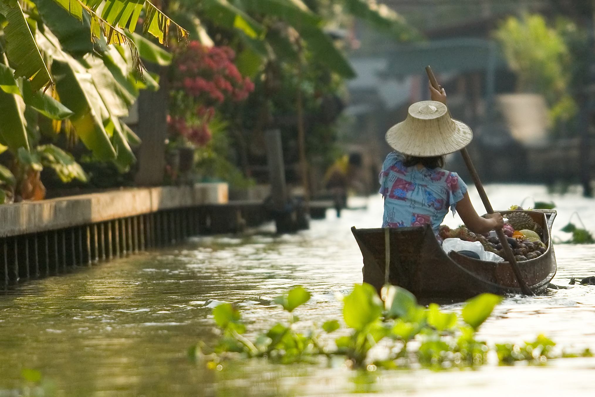 Varen op de klongs van Bangkok, Thailand