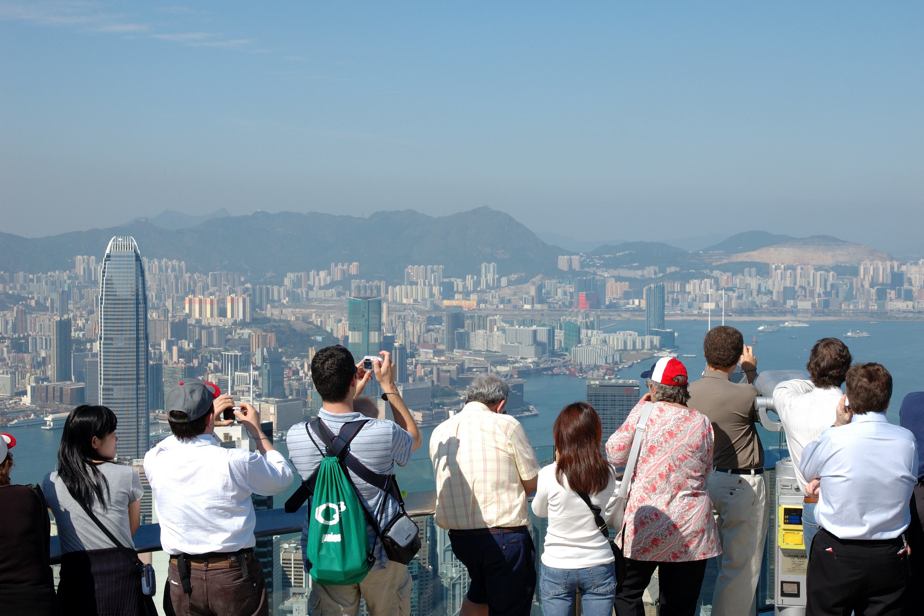 Uitzicht vanaf de Peak in Hong Kong