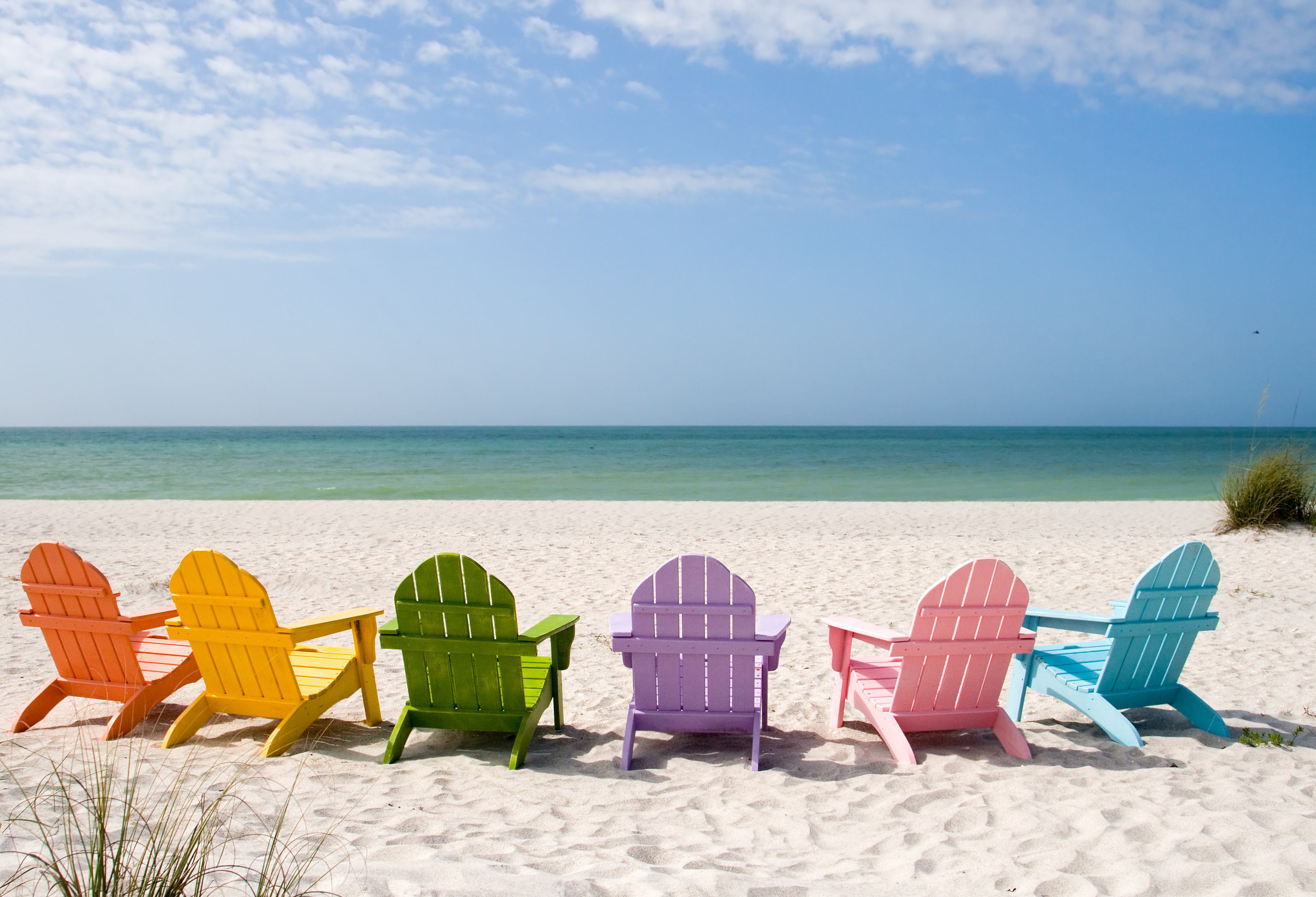 Strand stoelen op strand in Florida