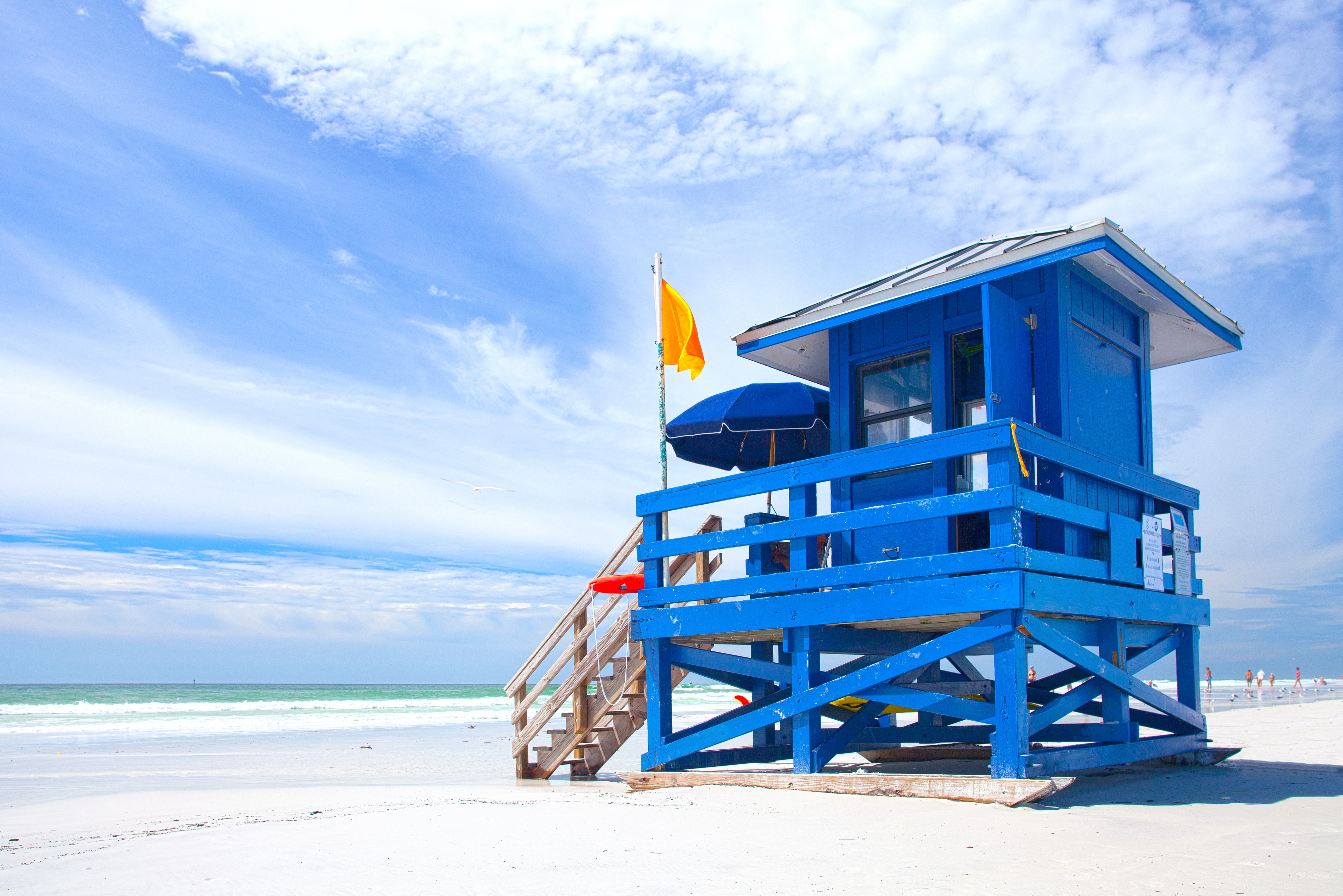 Strandhuisje op strand in Miami in Florida