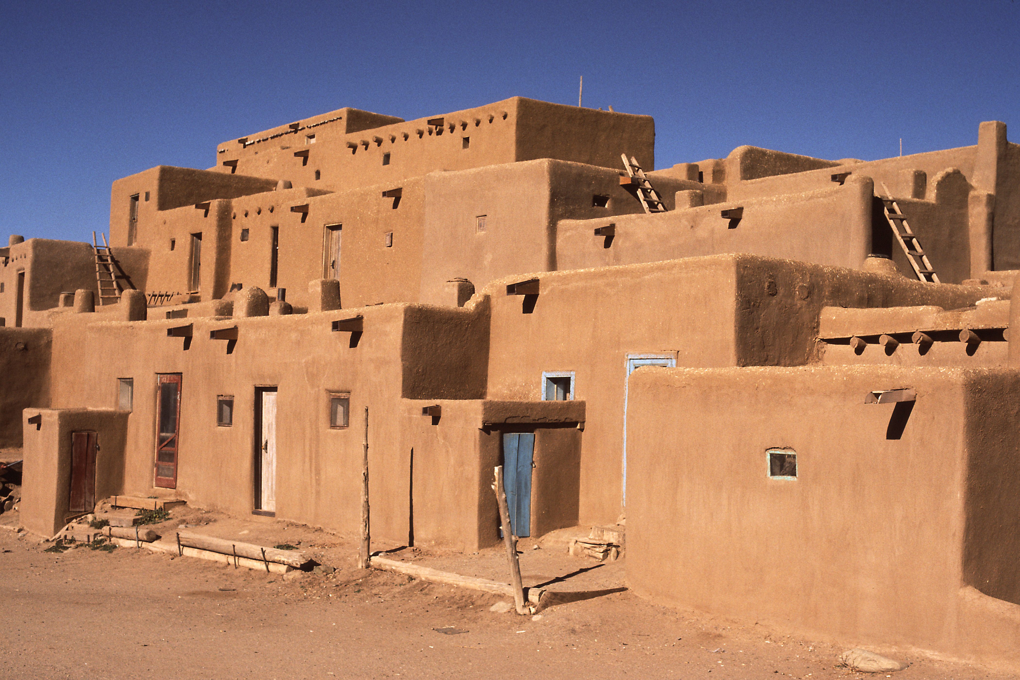 Pueblo huizen in Santa Fe in Amerika