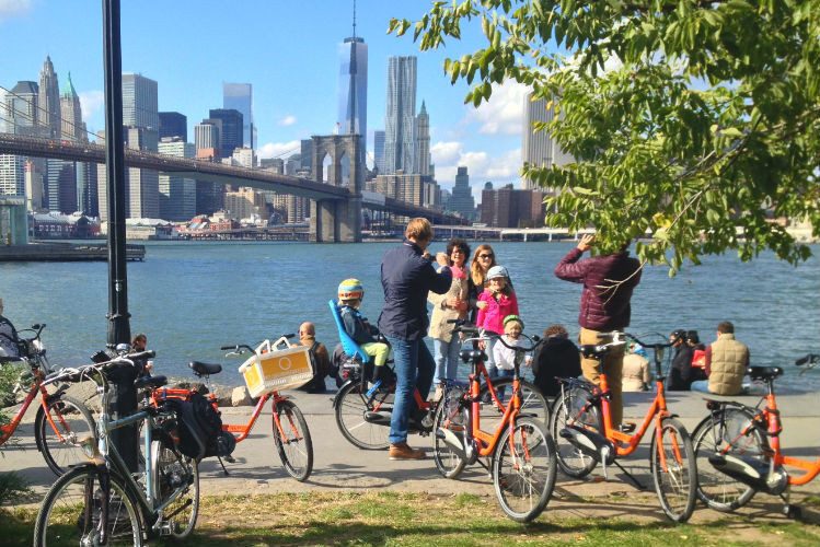 Fietsen in new York in Amerika