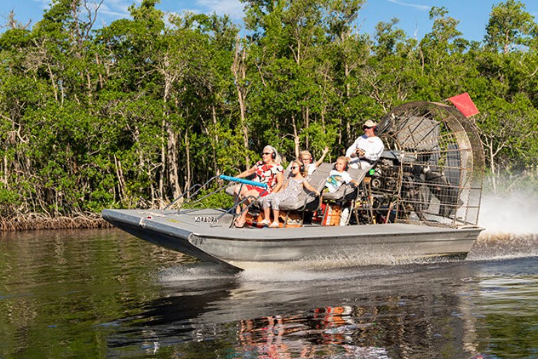 Airboat in de Everglades in Florida