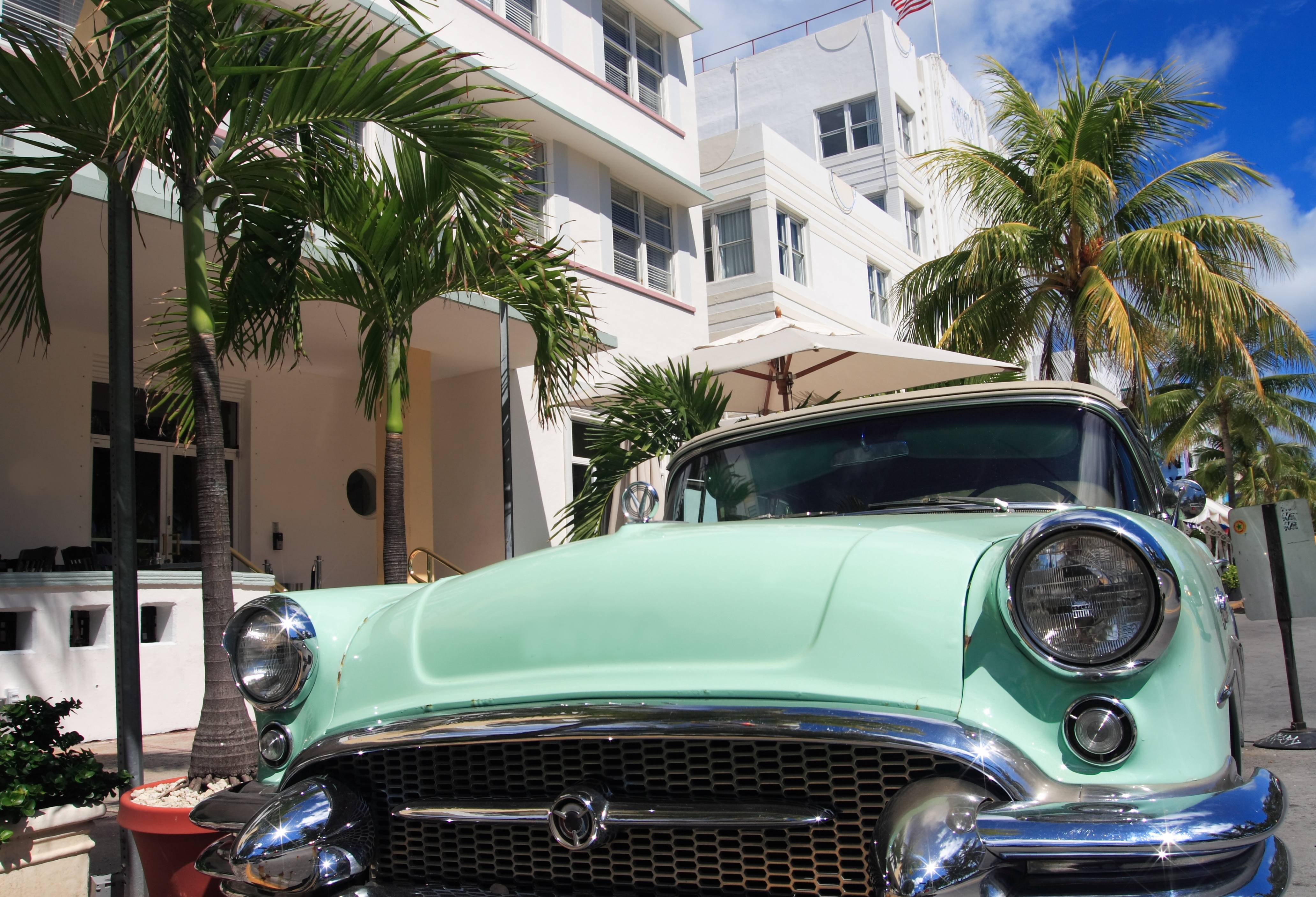 Art deco wijk in Florida in Miami in Amerika