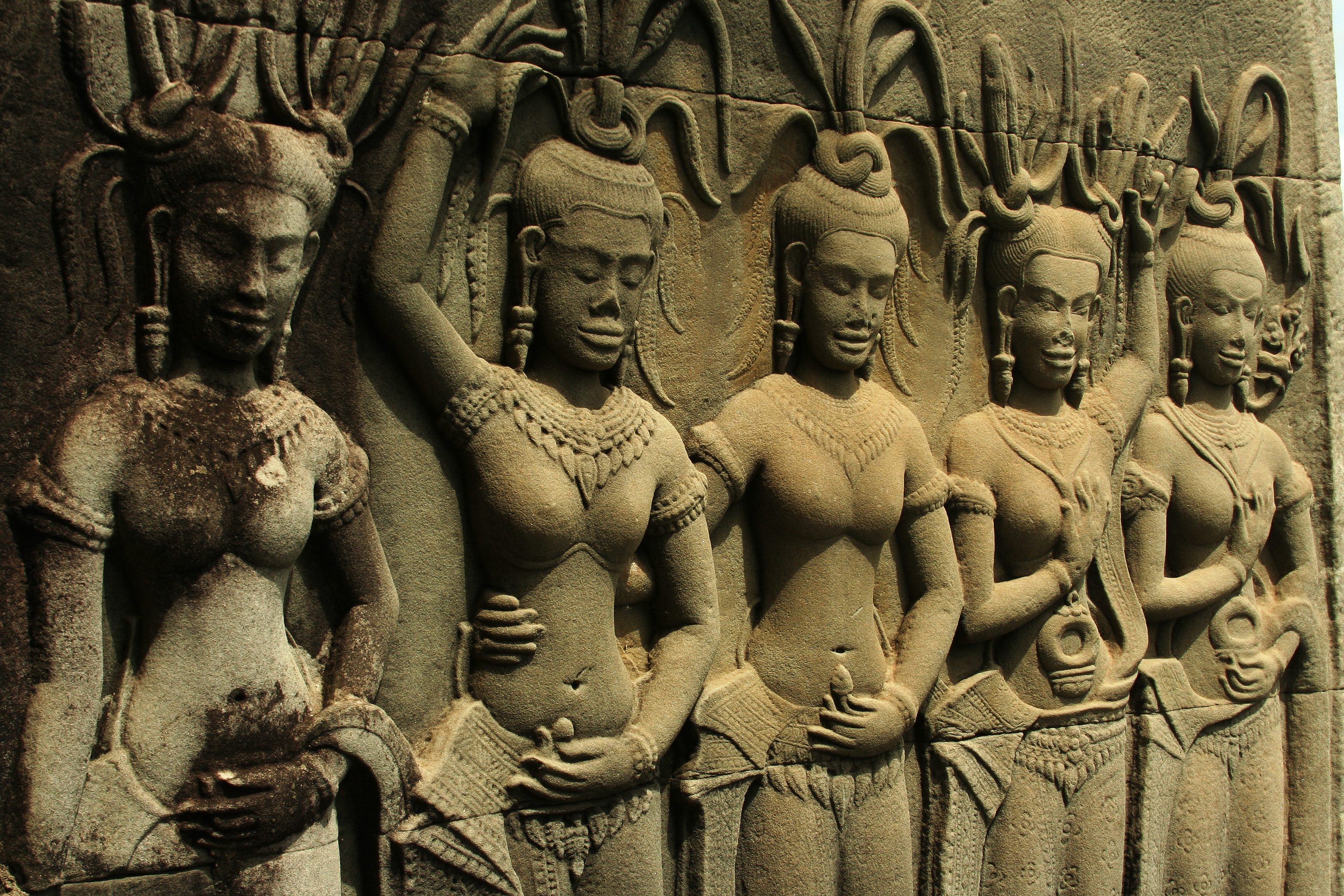 Apsara danseressen op Angkor Wat in het Angkor tempelcomplex in Cambodja