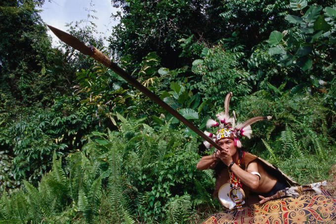 Iban dayak lokale stam Borneo