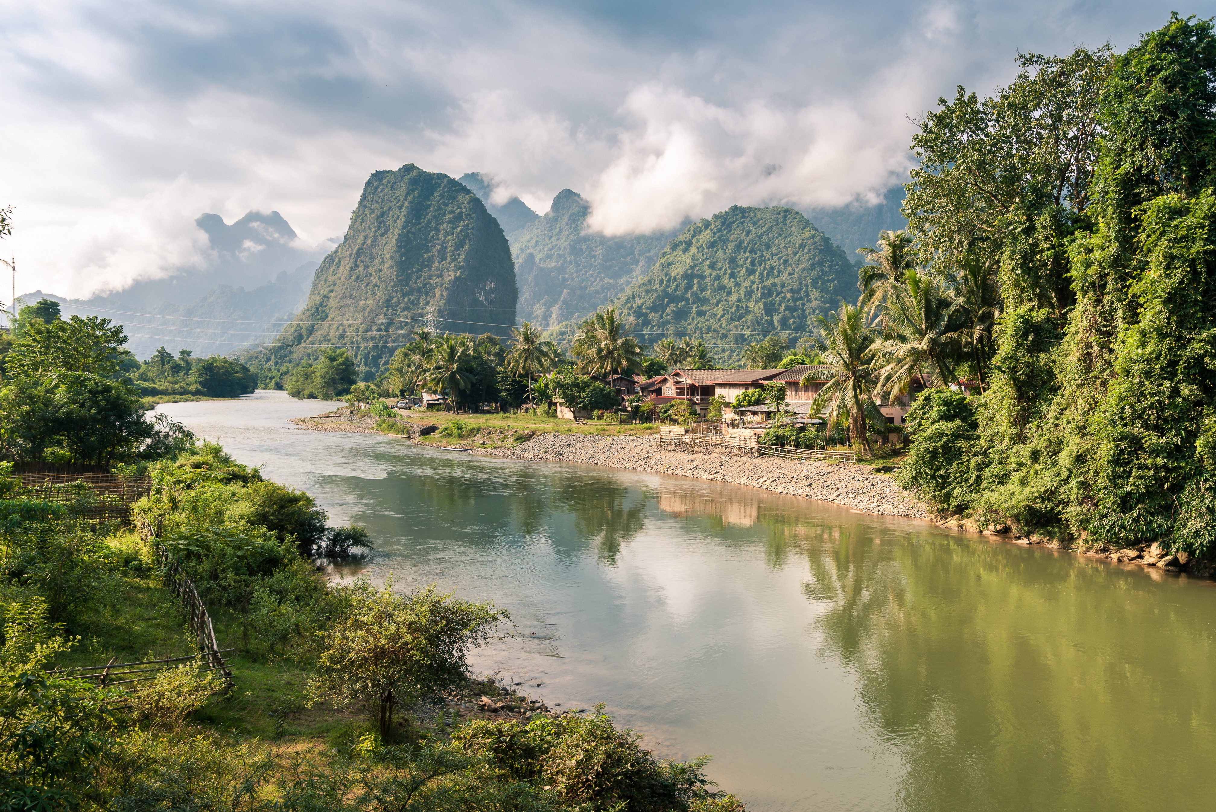 Nam Song rivier in Vang Vieng, Laos