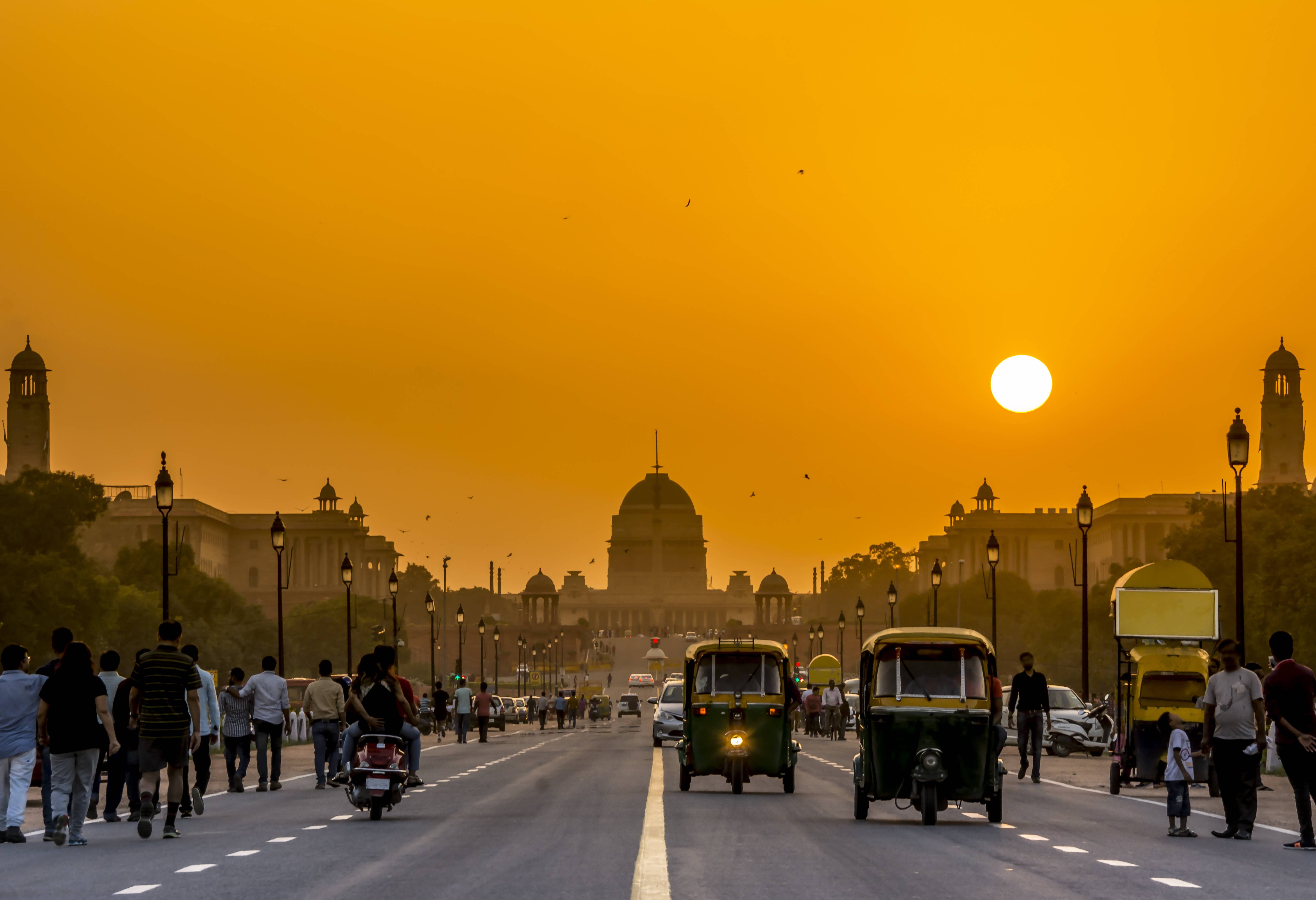 Straatbeeld in New Delhi in India