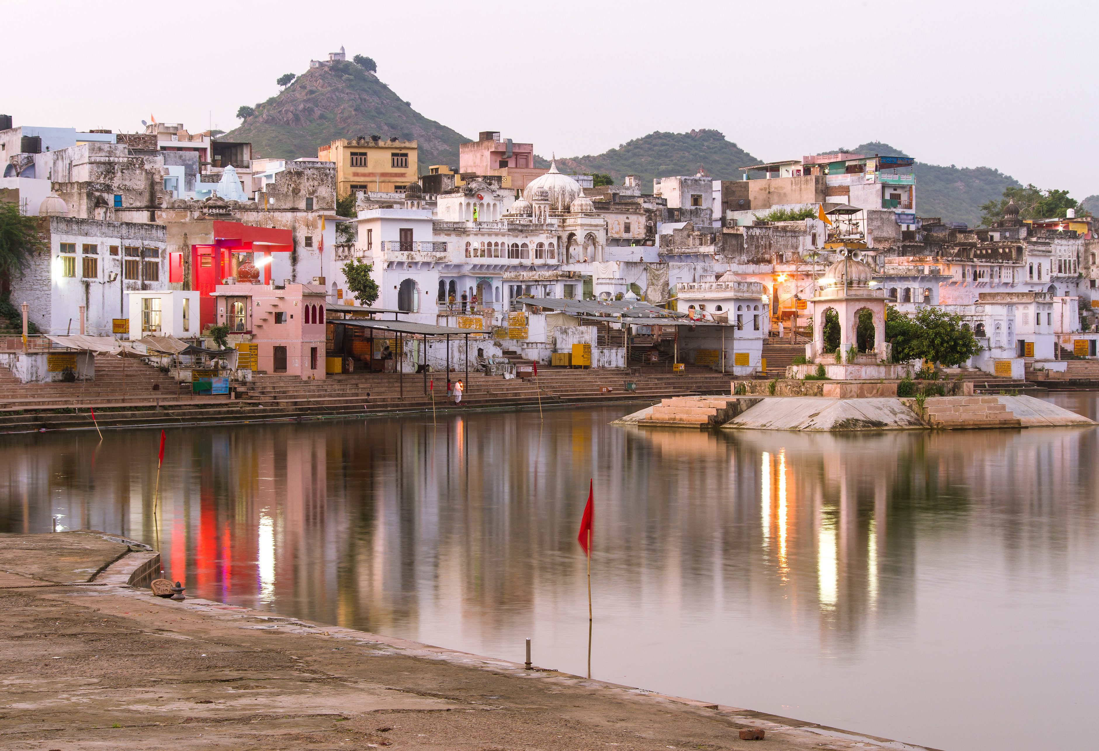 Zonsondergang in Pushkar in India