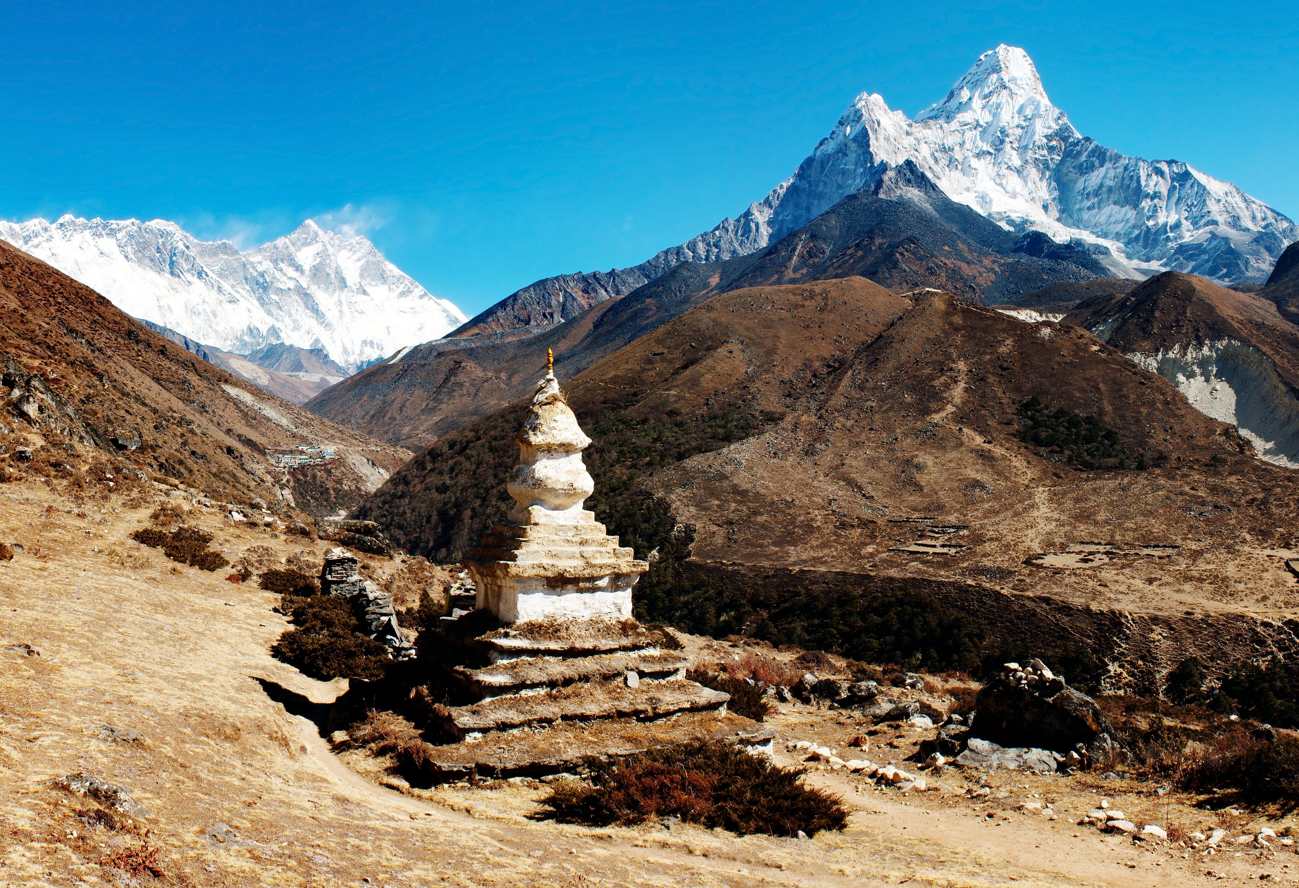 panorama in de bergen rondom Pokhara in Nepal