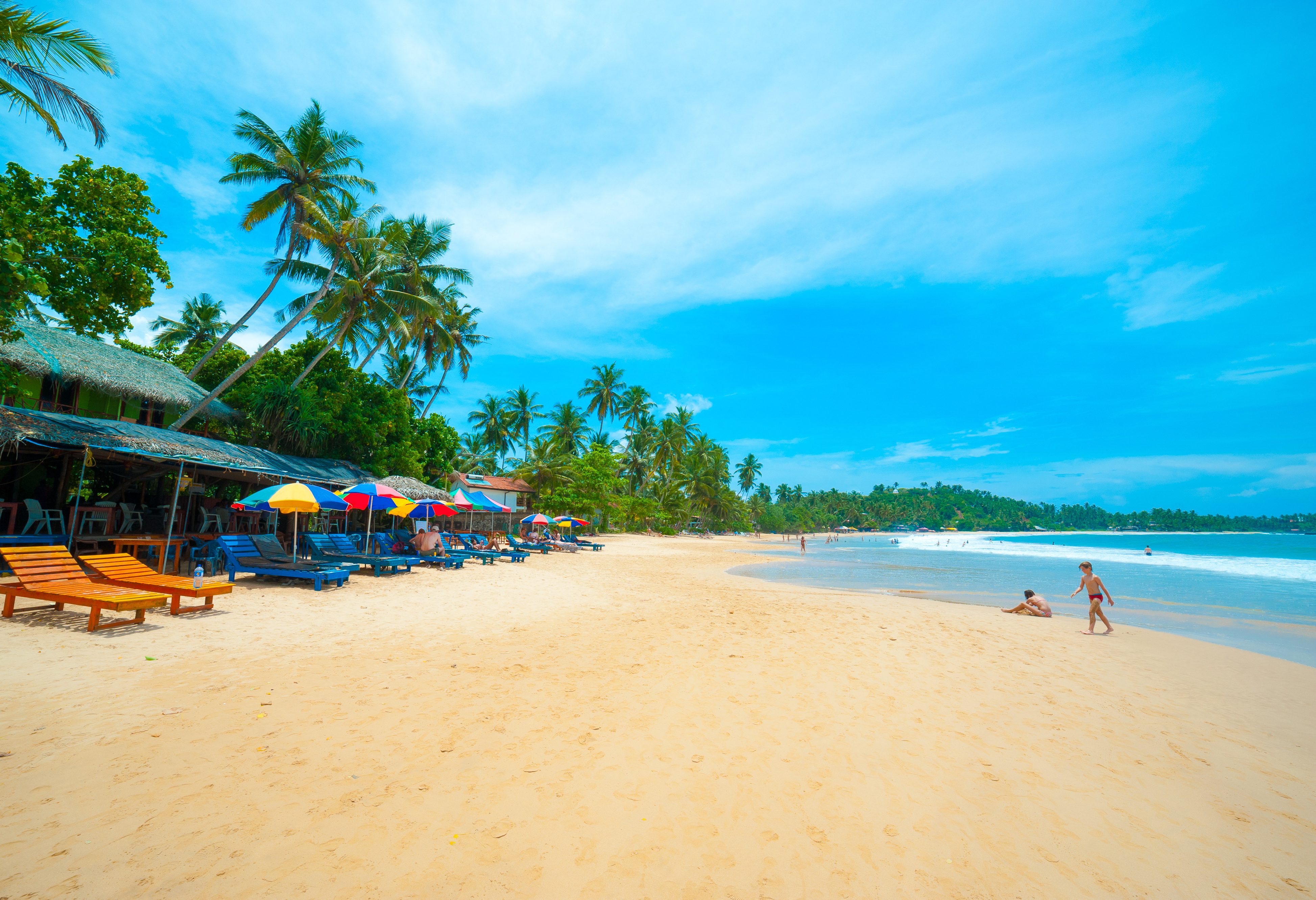 De baai bij Mirissa in Sri Lanka