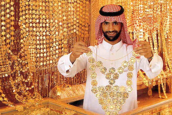 Verkoper in de Goud Souk Dubai