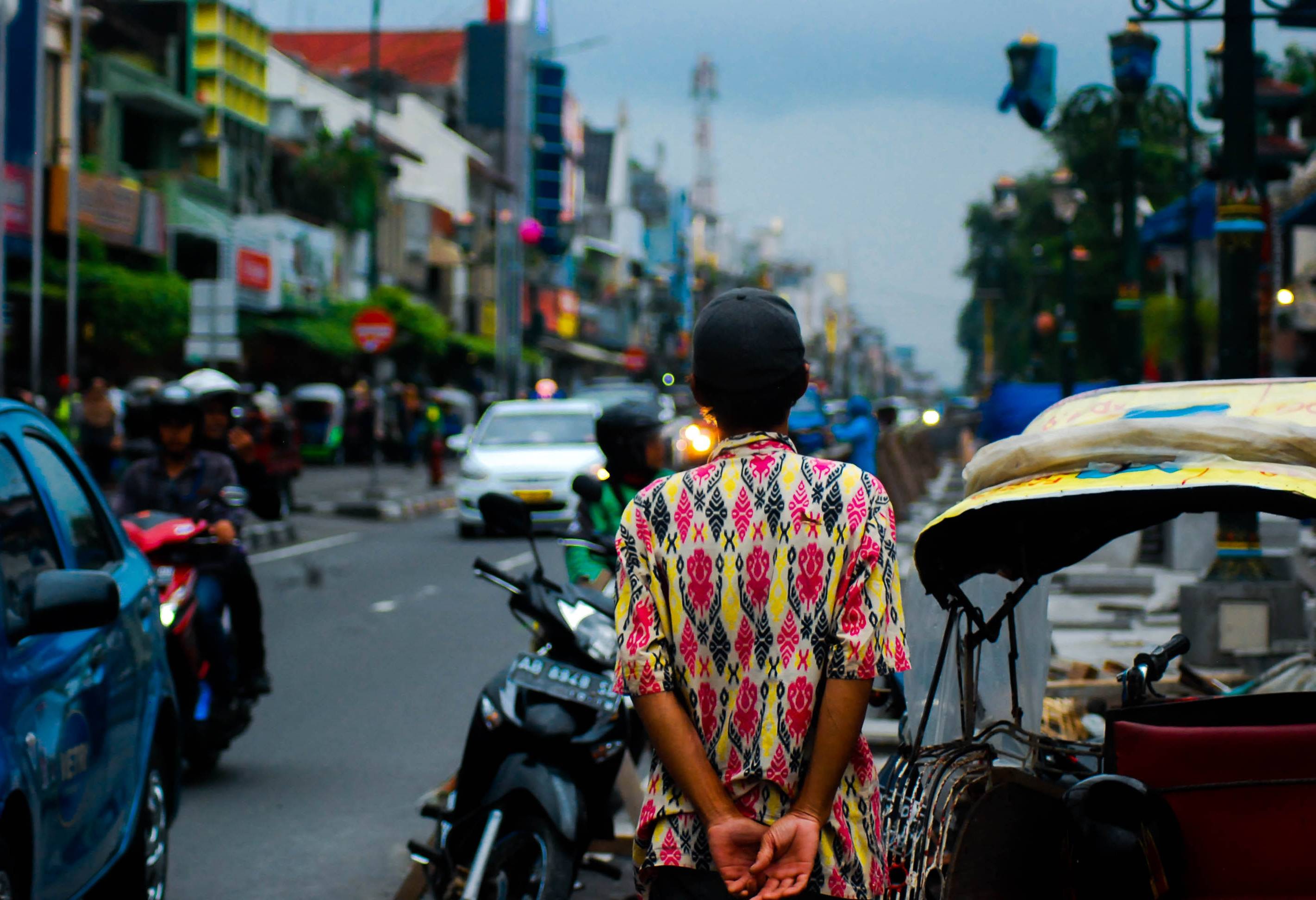 Straatbeeld Yogyakarta Java