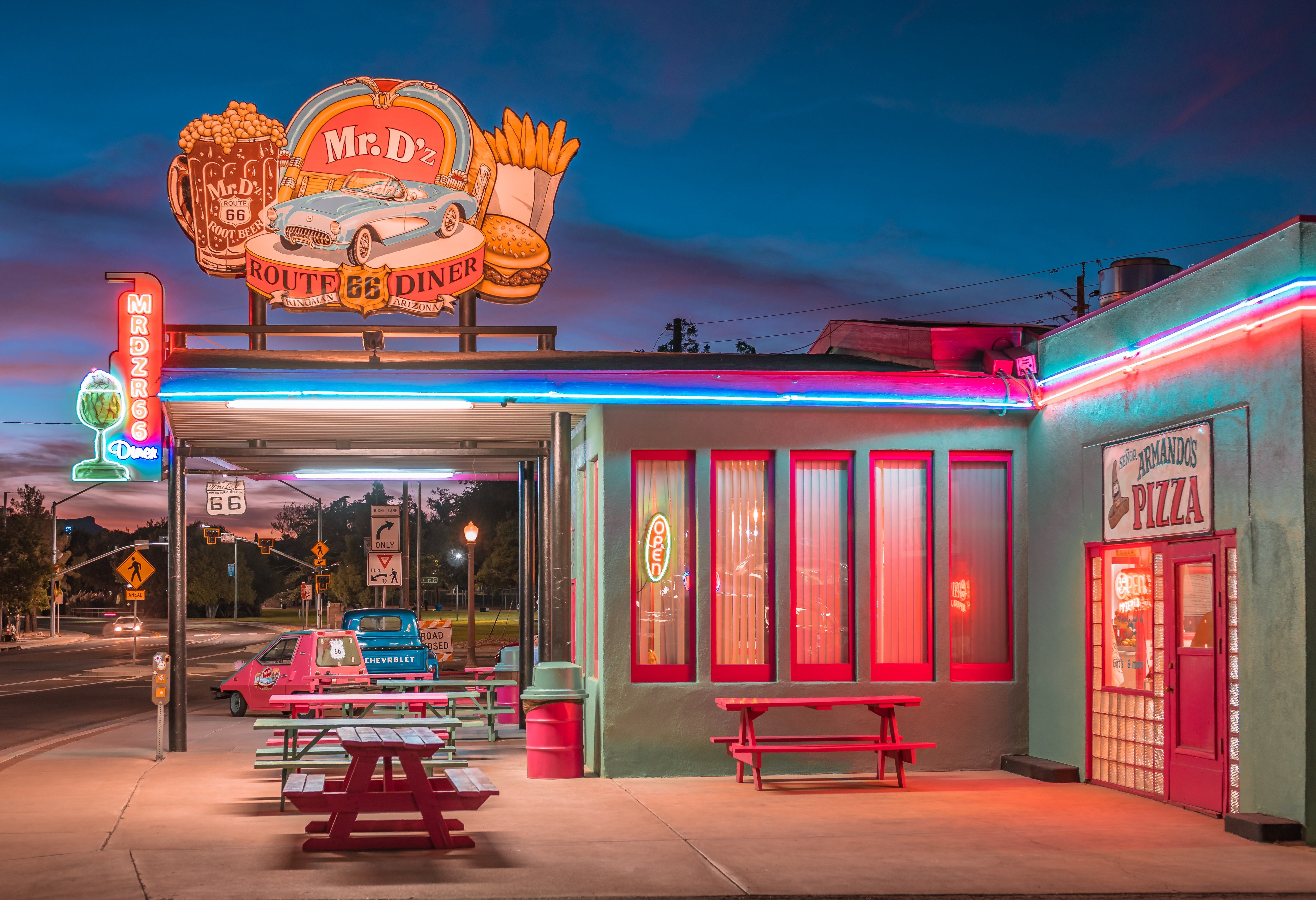 Diner op route 66 in Amerika