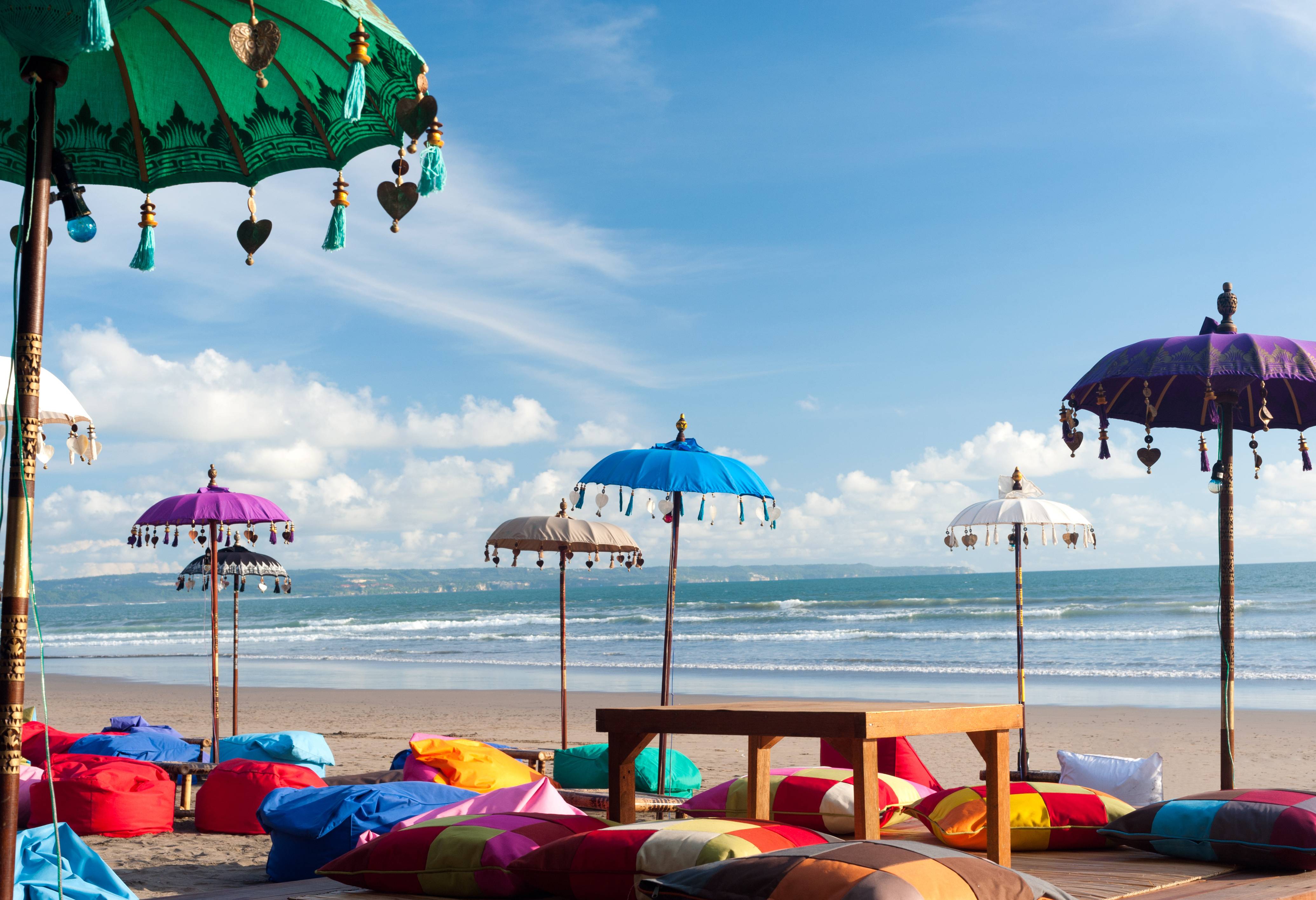 Strand bij Kuta in Bali