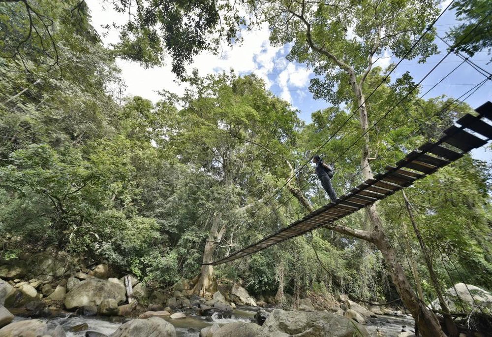 Touwbrug naar Ella Jungle Resort in Sri Lanka