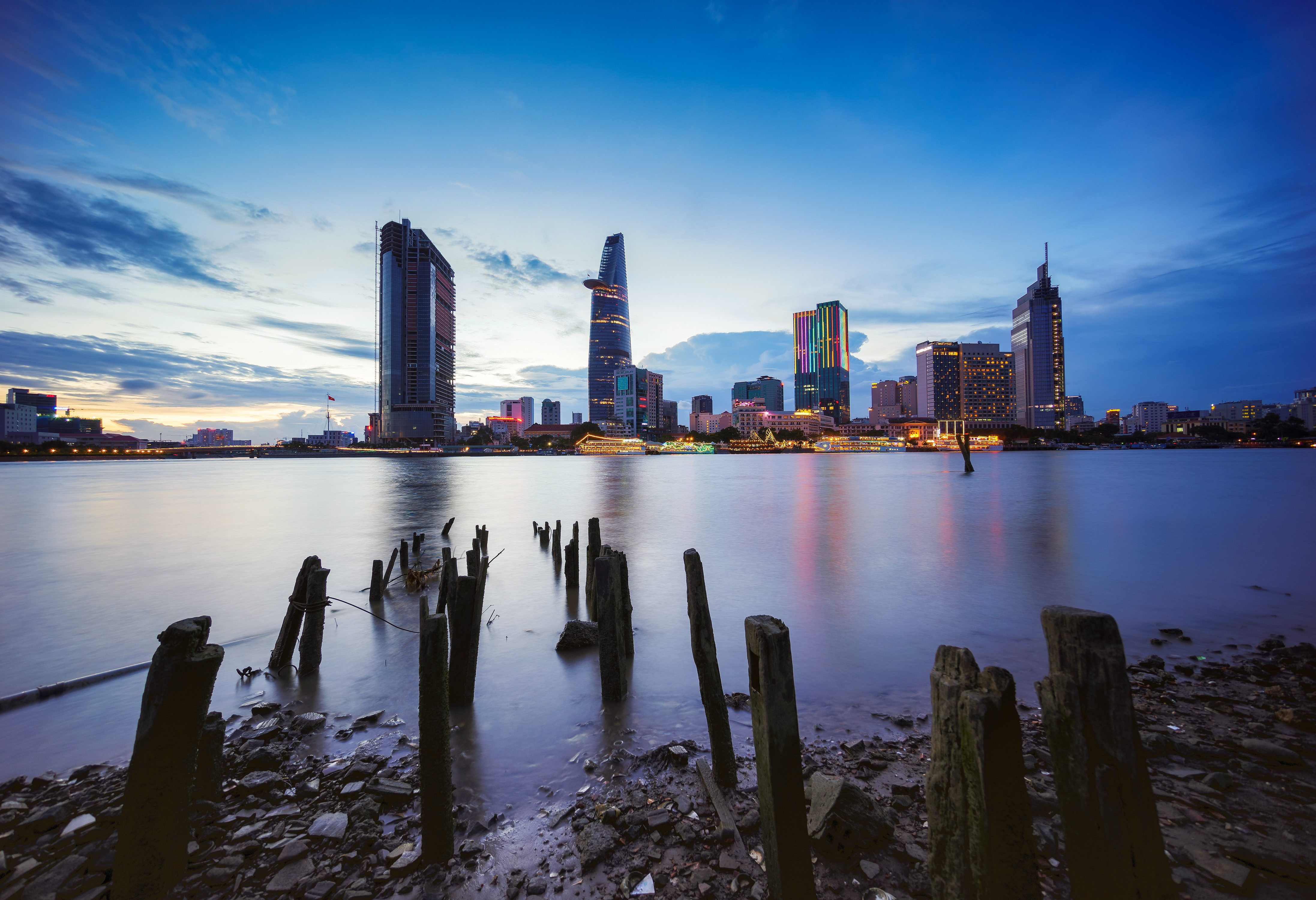 Skyline van Ho Chi Minh Stad in Vietnam
