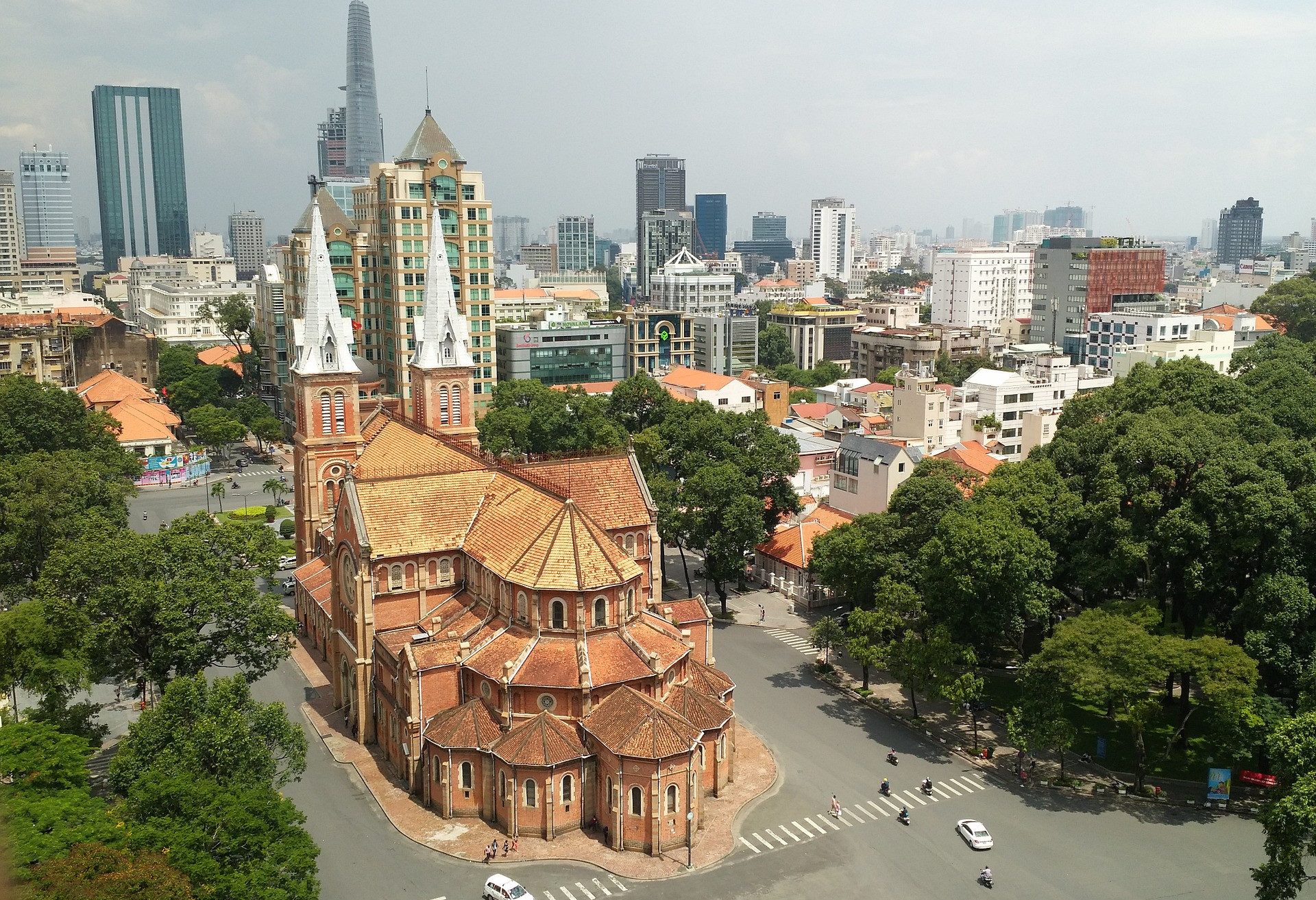 Notre Dame basiliek in Ho Chi Minh Stad in Vietnam