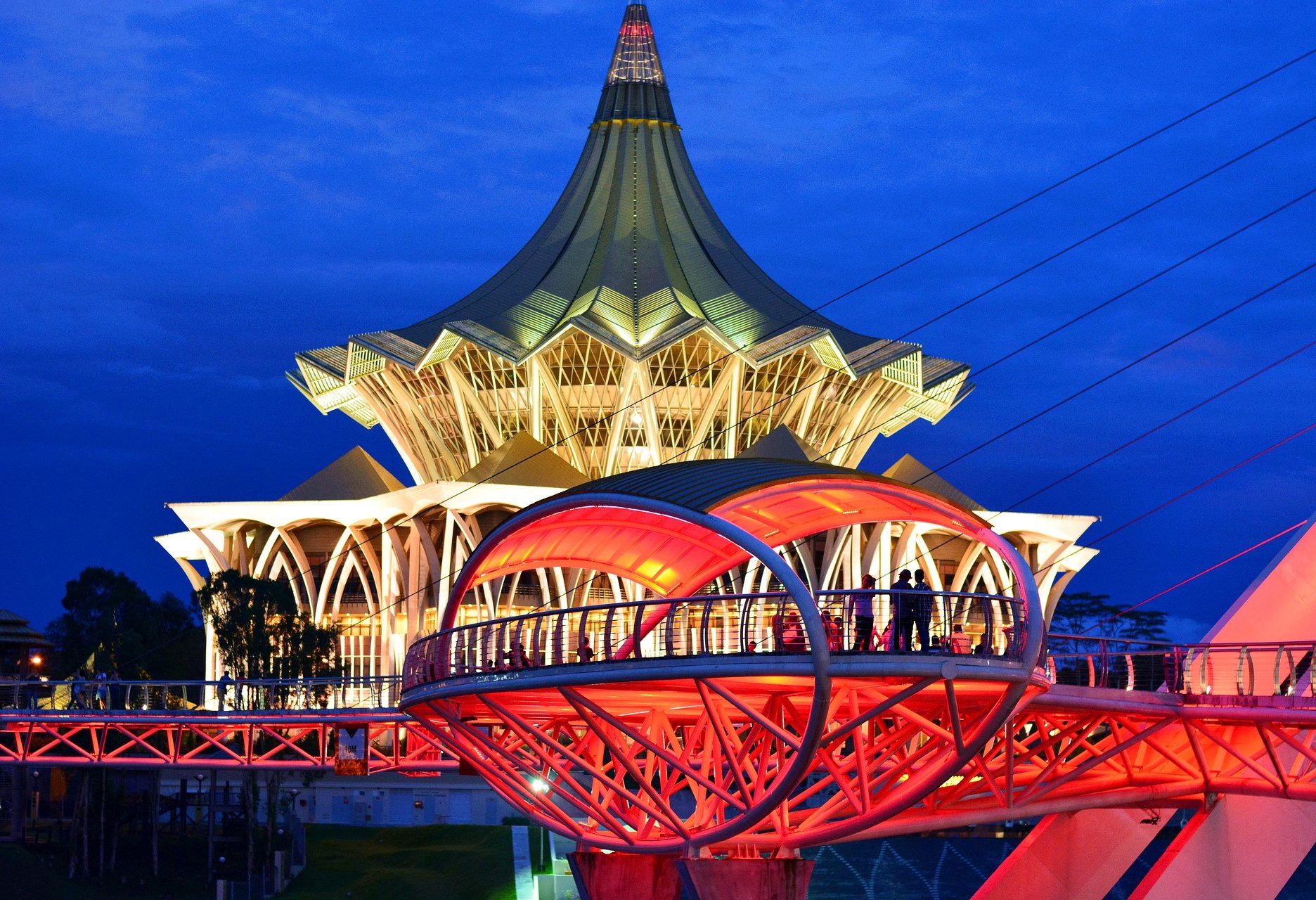 Kuching by night Maleisië