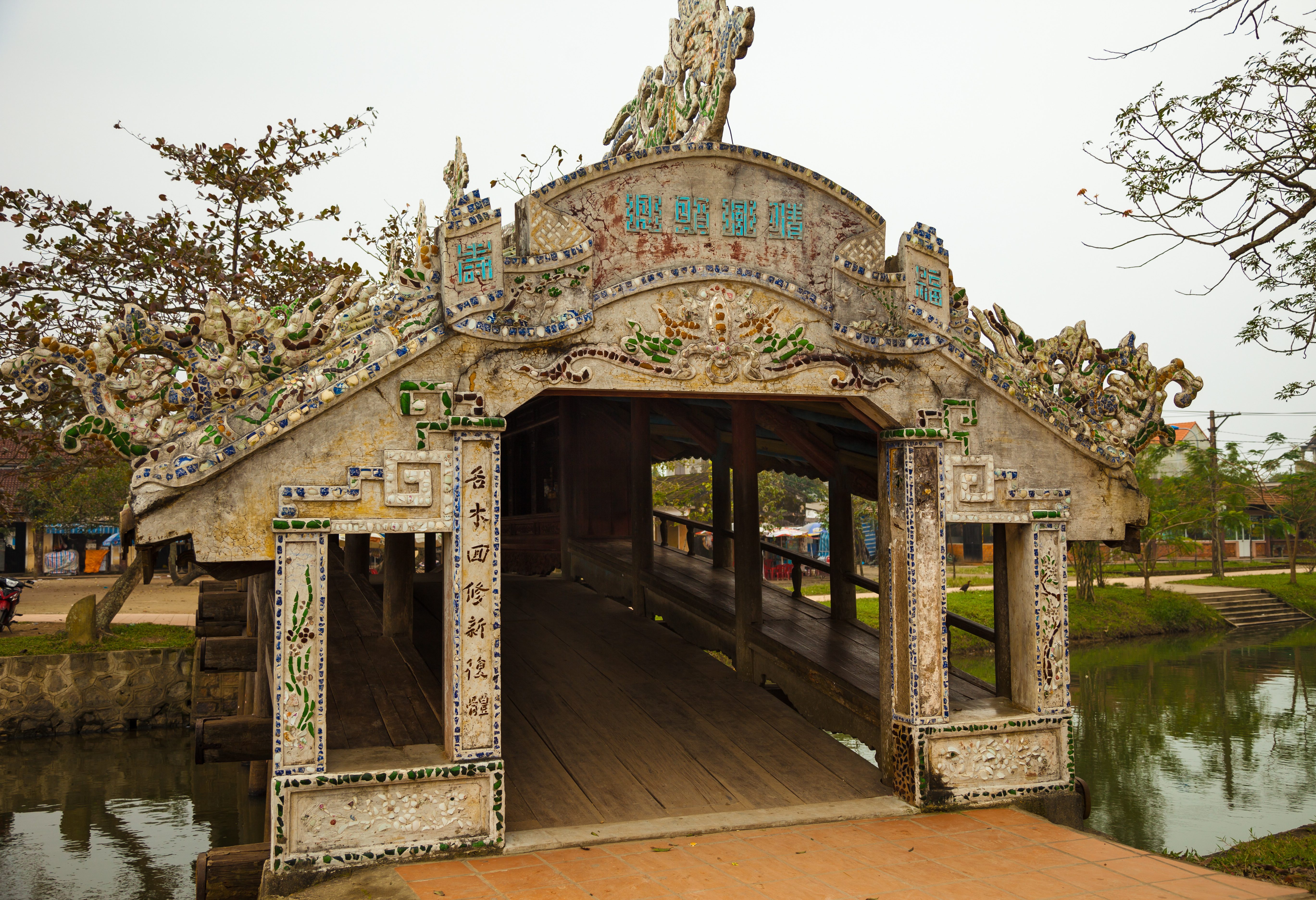 Japanse brug in Thanh Toan in de regio Hue, Vietnam