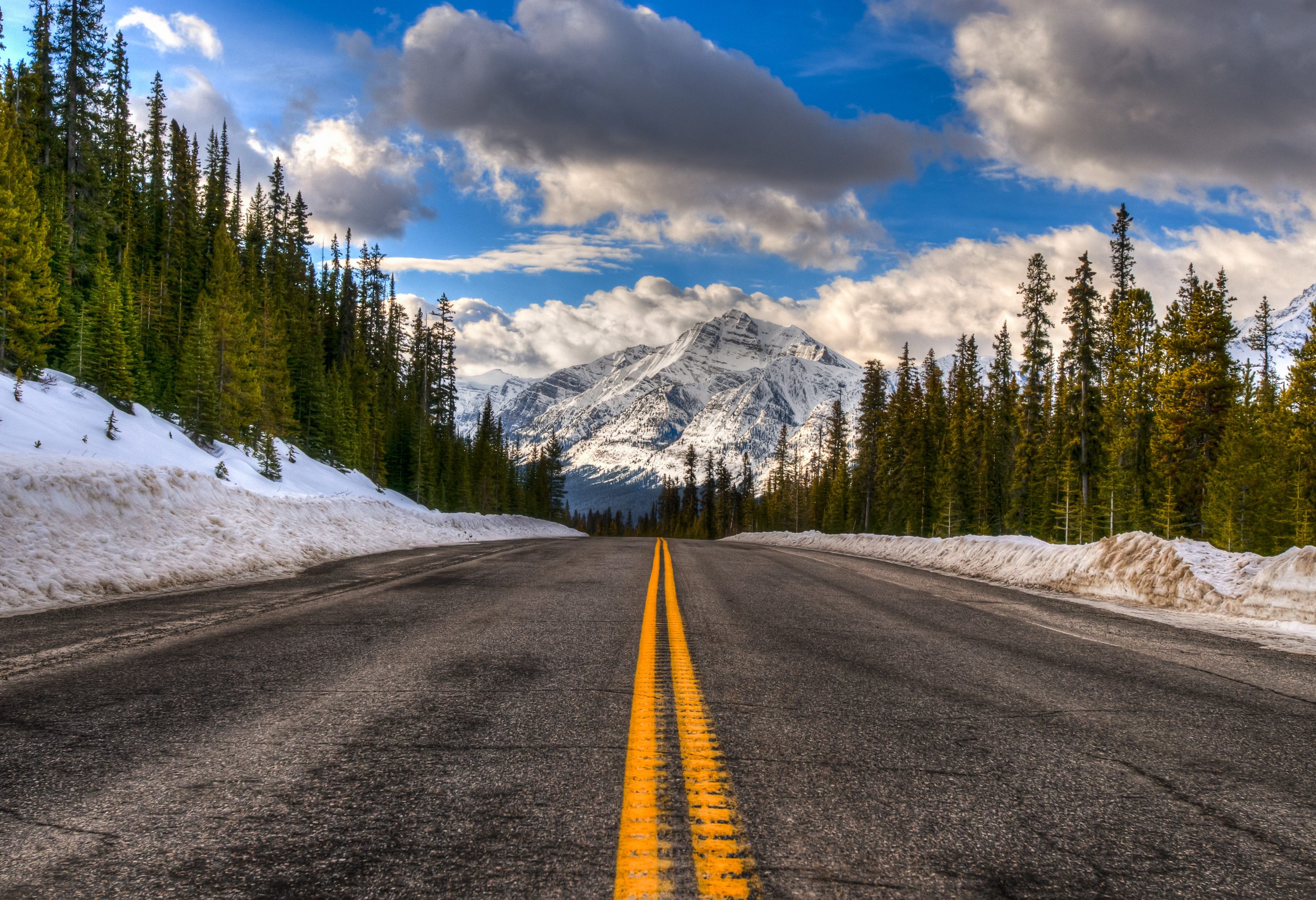 Icefield Parkway door de Rocky Mountains in Canada