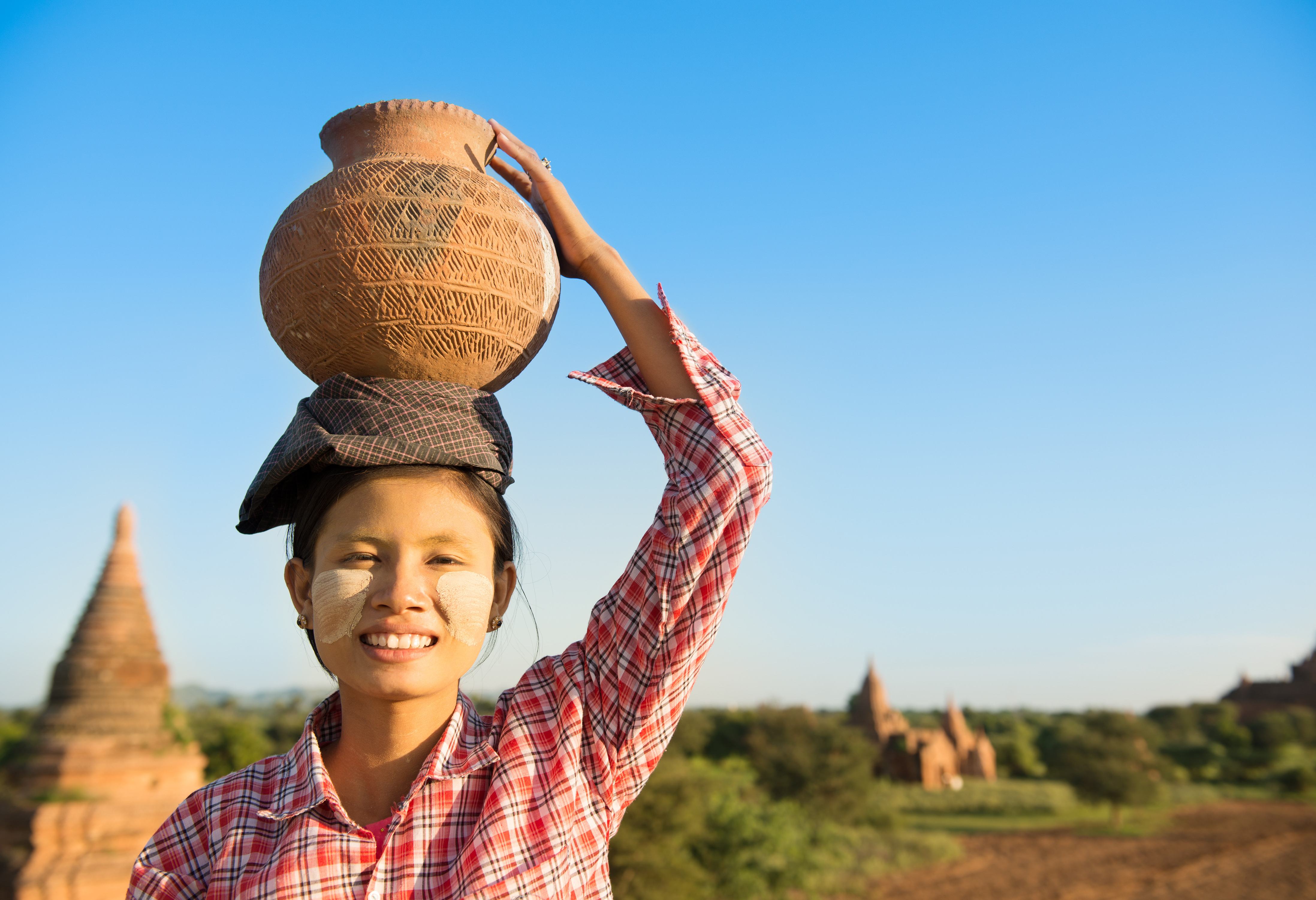 Vriendelijke bevolking Bagan in Myanmar
