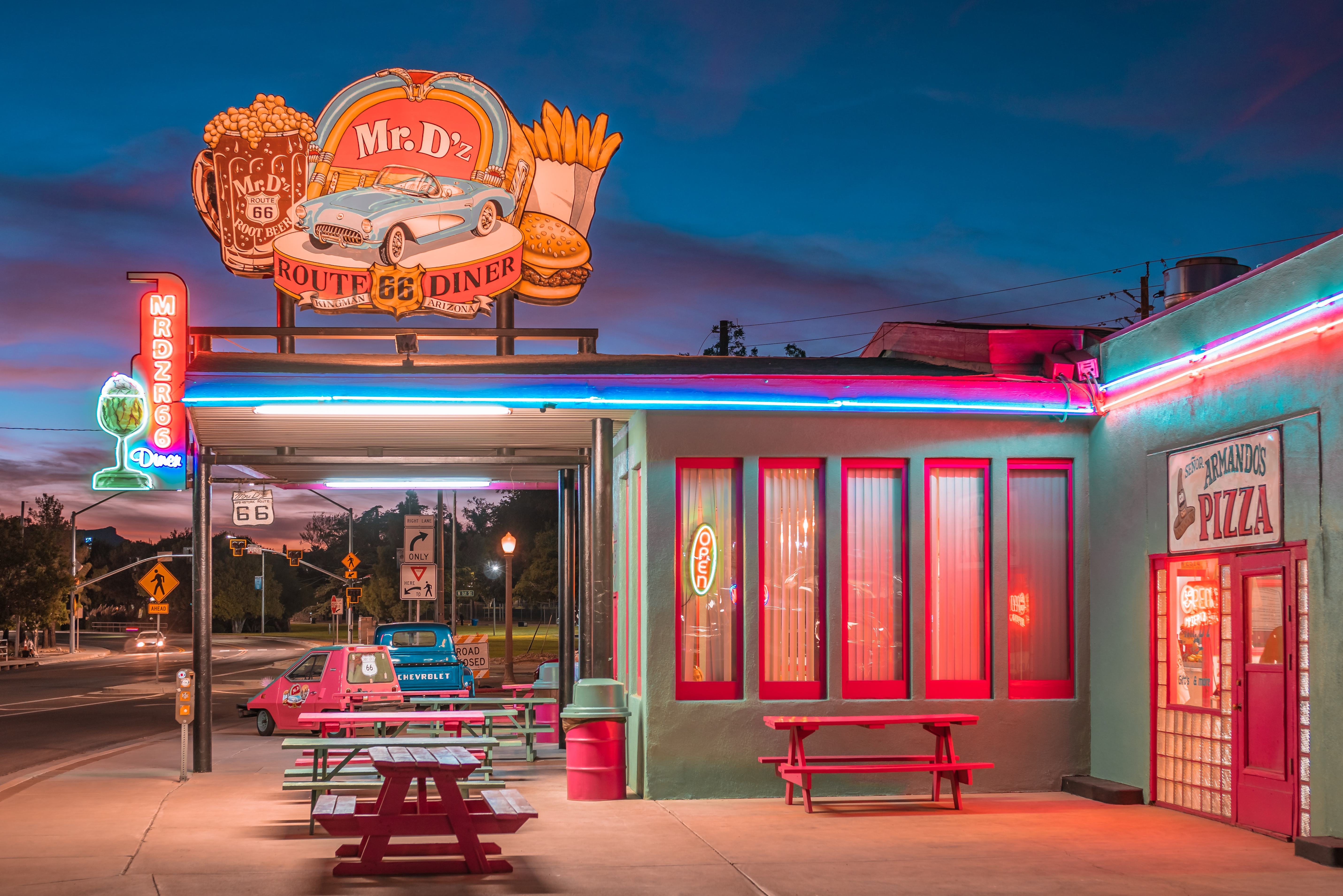 Diner op route 66 in Amerika