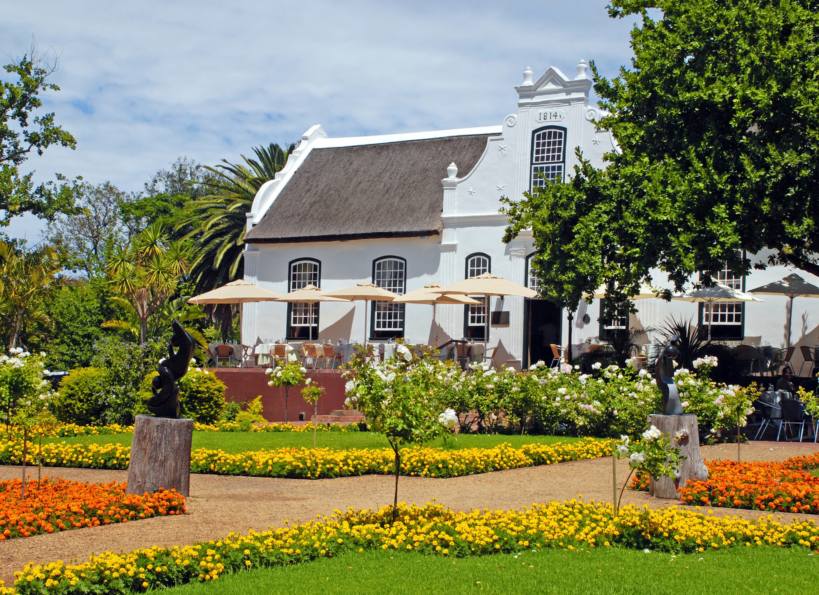 Kaapse huizen in Western cape in Zuid-Afrika
